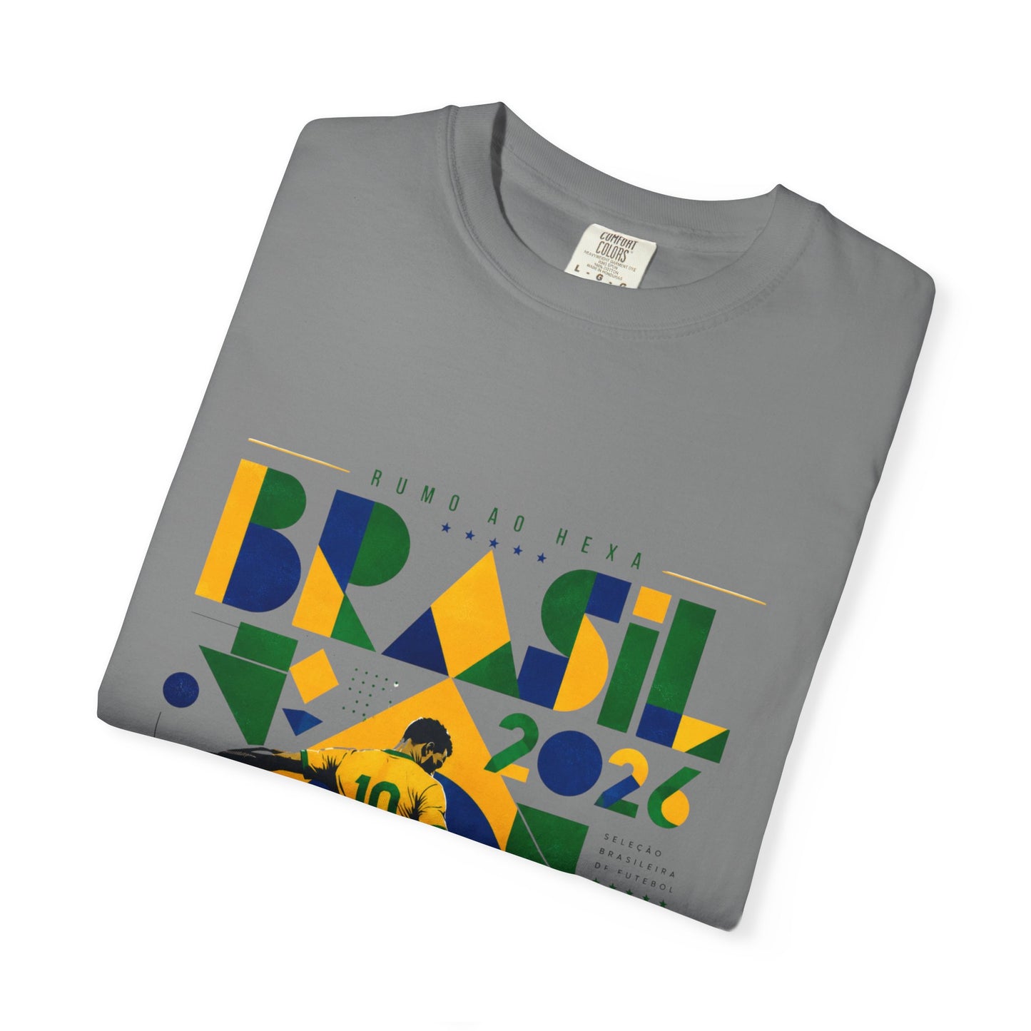 Brazil Rumo Ao Hexa World Cup 2026 T-Shirt PNG | Brasil 10 Geometric Soccer Graphic Tee | Copa Do Mundo Fan Gift