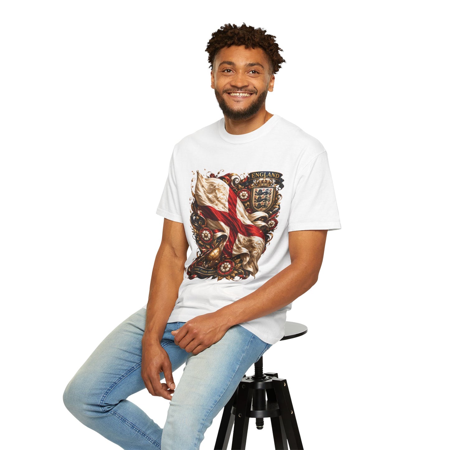 England Football Baroque Crest – Pride, Passion, History | Premium Graphic Tee