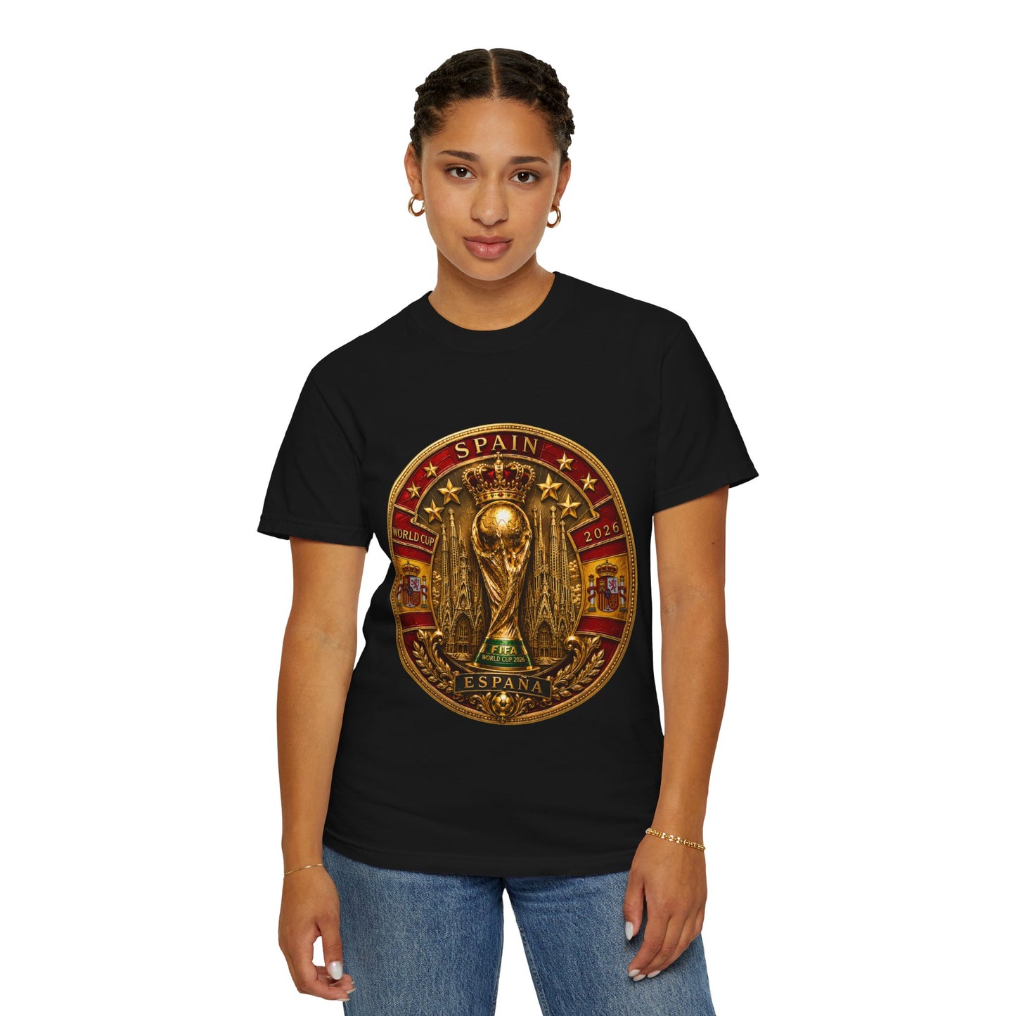 Spain Football World Cup 2026 'Medalha de Sagrada' Round Medallion | Premium Graphic Tee