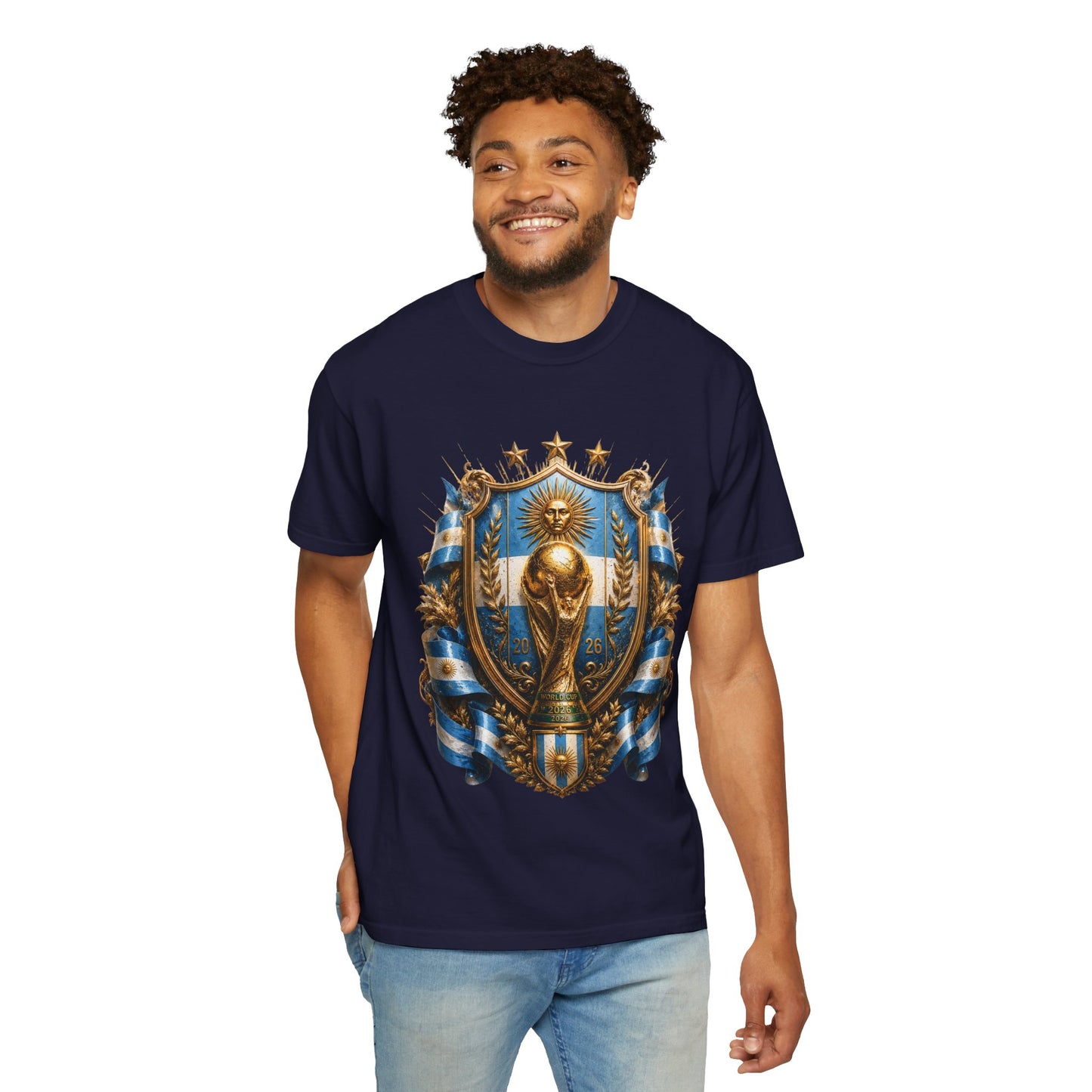 Argentina Football World Cup 2026 Sovereign Trophy Shield | Premium Graphic Tee