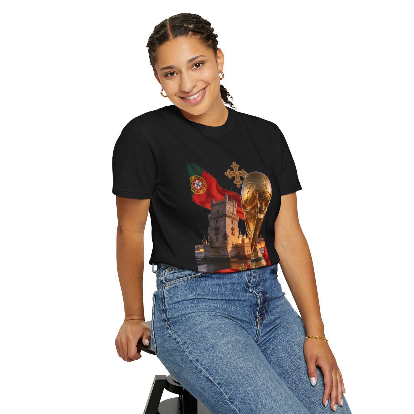 Portugal Football 'Torre de Belém' Majestic Trophy | Premium Graphic Tee