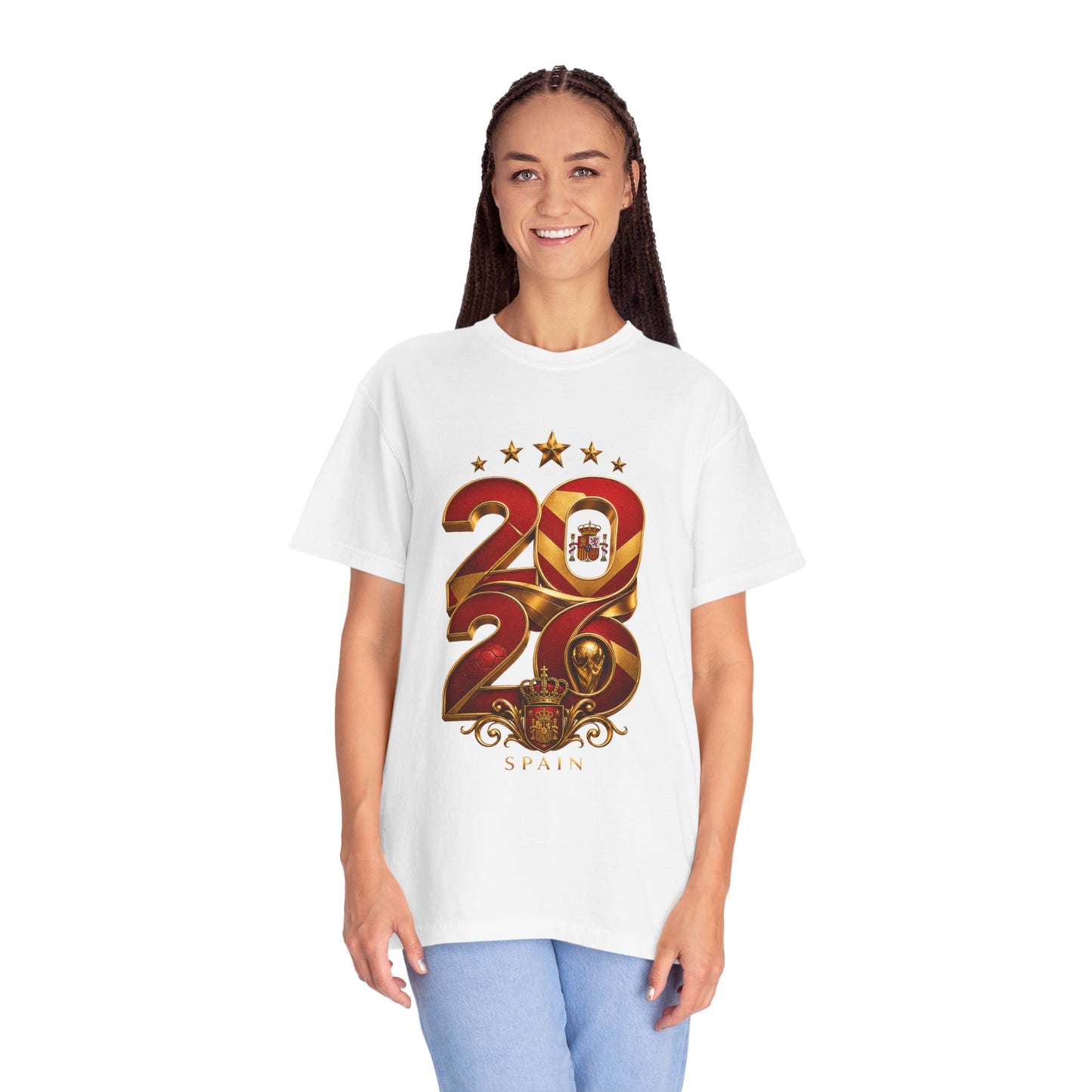Spain Football World Cup 2026 'Ano de Glória' Typography Crest | Premium Graphic Tee