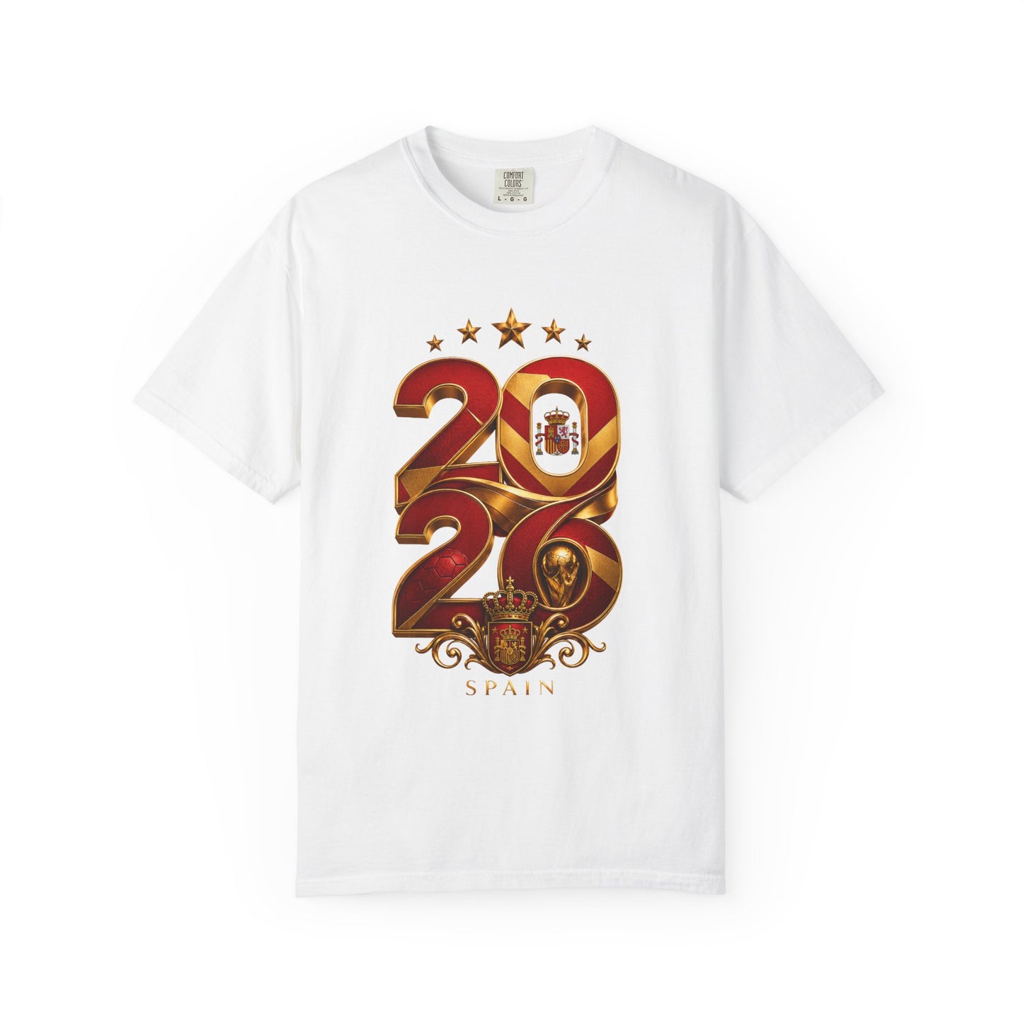 Spain Football World Cup 2026 'Ano de Glória' Typography Crest | Premium Graphic Tee