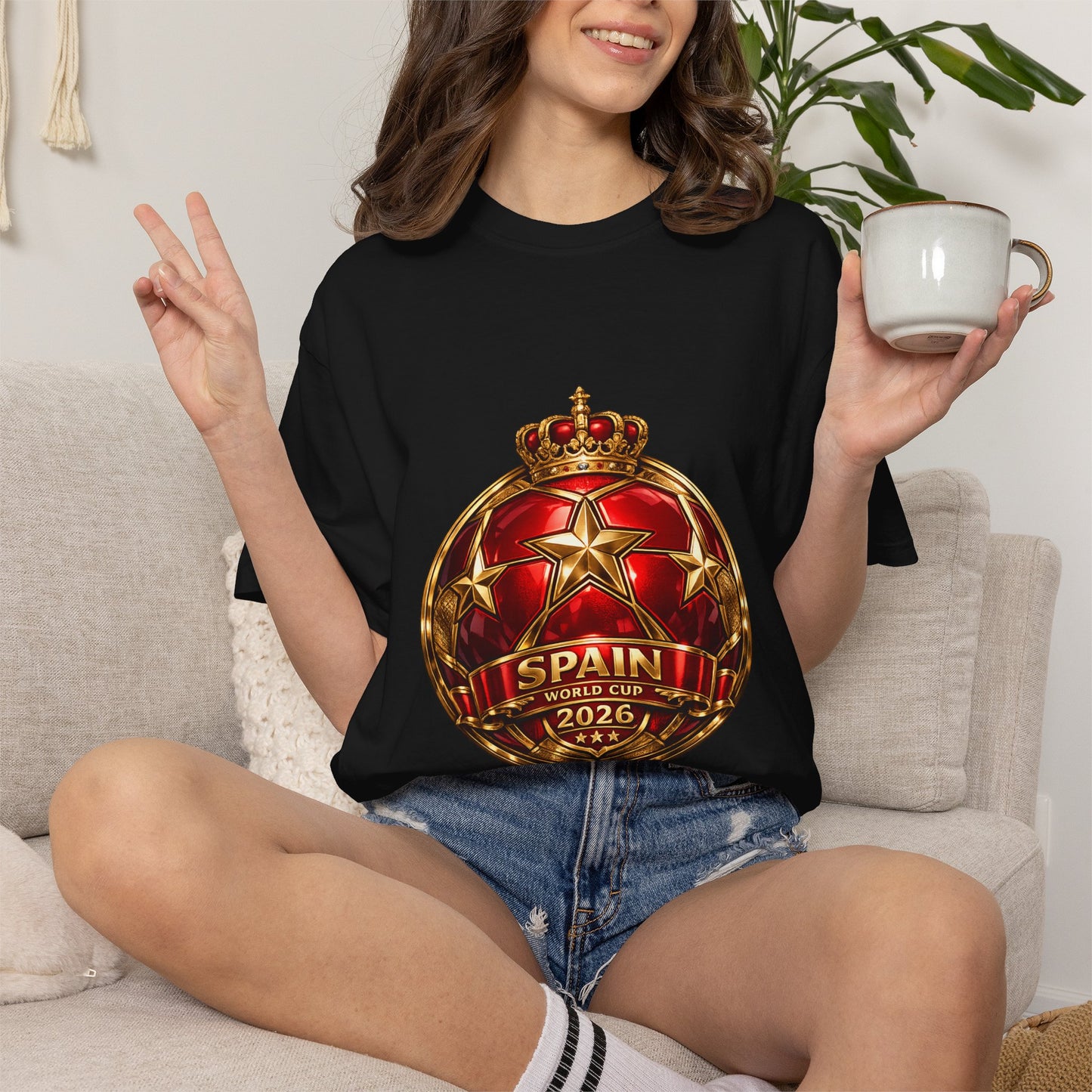 Spain Football World Cup 2026 'Estrella de Campeón' Round Medallion | Premium Graphic Tee