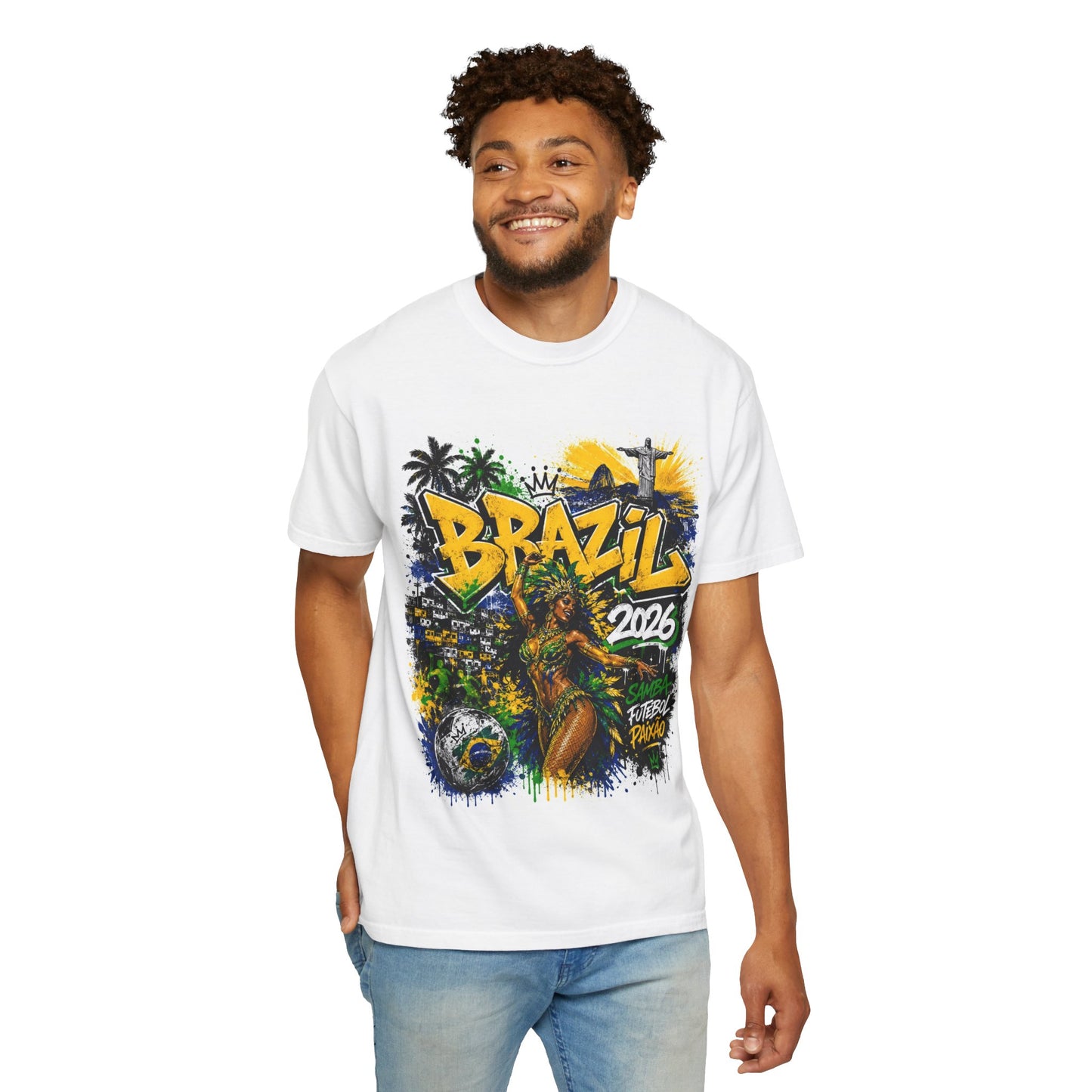 Brazil Samba Queen World Cup 2026 T-Shirt PNG | Carnival Soccer Graphic Tee DTF | Copa Do Mundo Futebol Fan Gift