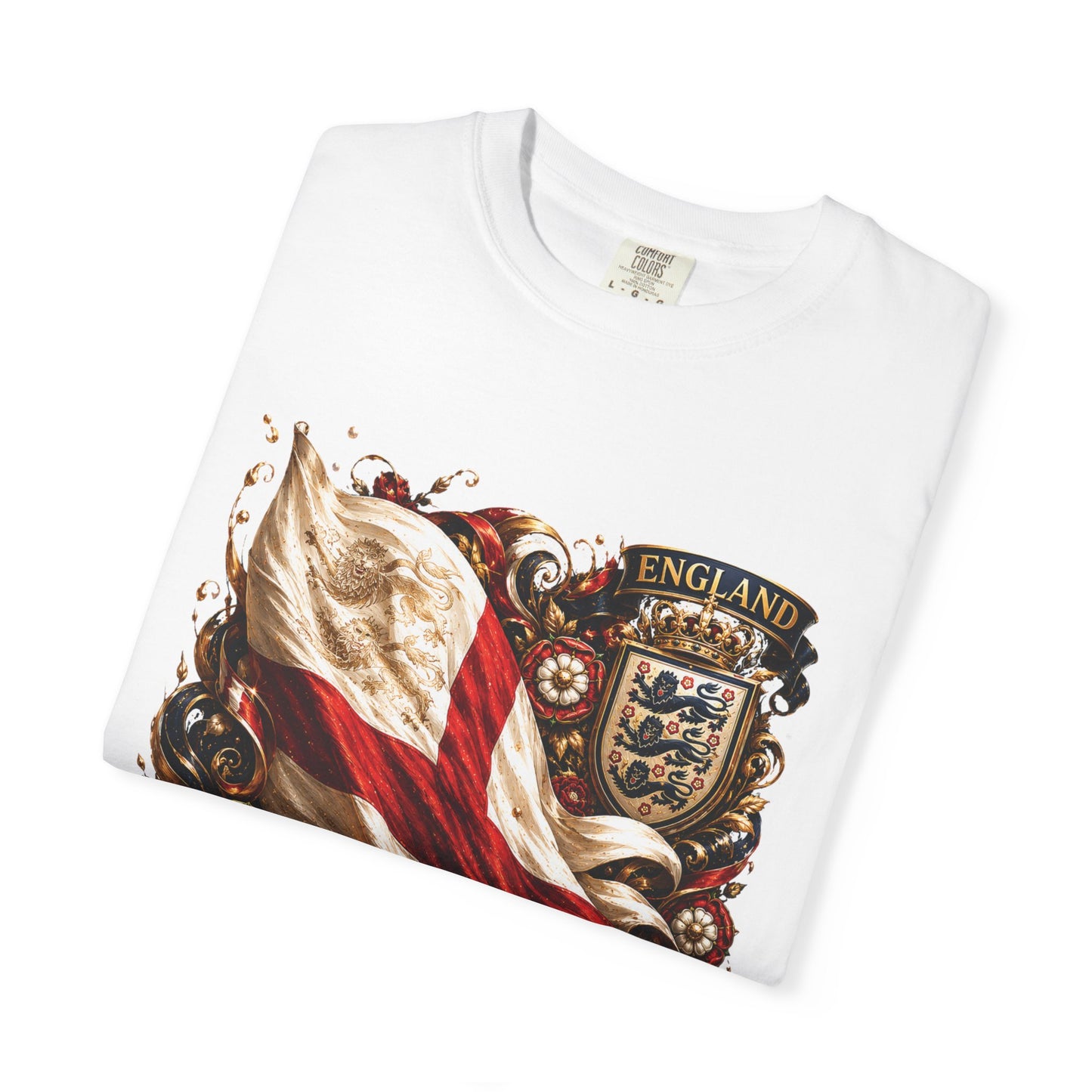 England Football Baroque Crest – Pride, Passion, History | Premium Graphic Tee