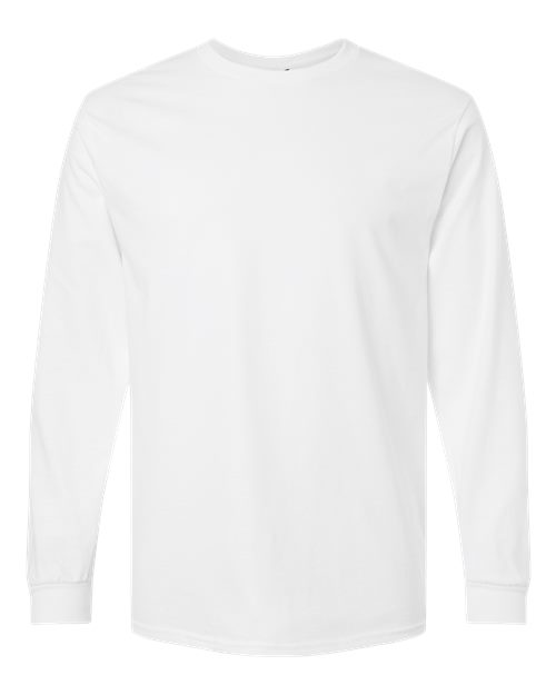 Gildan Ultra Cotton Long Sleeve T-Shirt , White-Ash XL