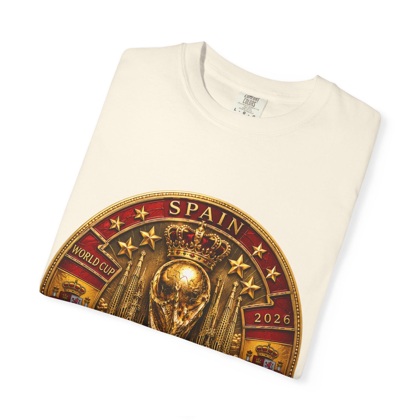 Spain Football World Cup 2026 'Medalha de Sagrada' Round Medallion | Premium Graphic Tee