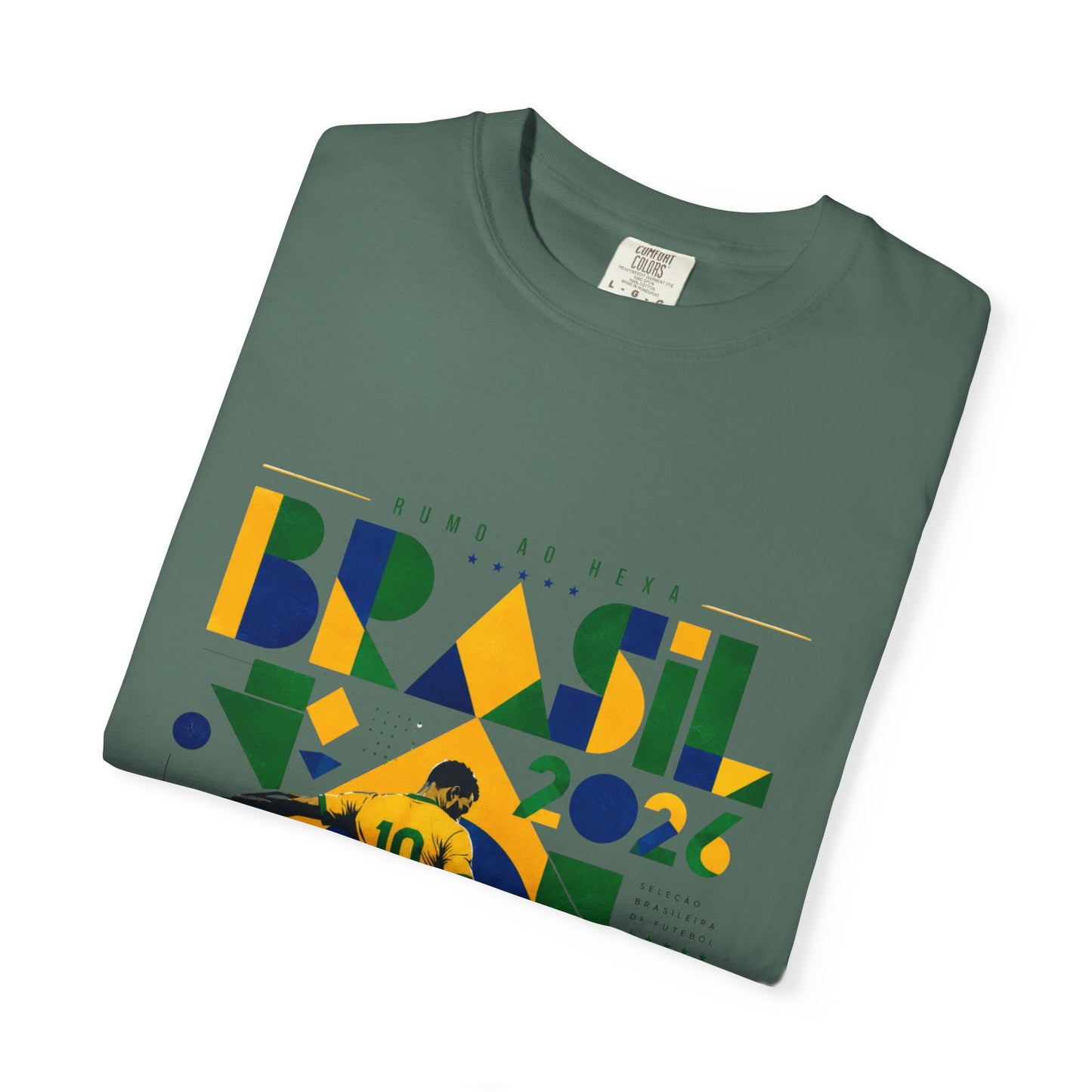 Brazil Rumo Ao Hexa World Cup 2026 T-Shirt PNG | Brasil 10 Geometric Soccer Graphic Tee | Copa Do Mundo Fan Gift