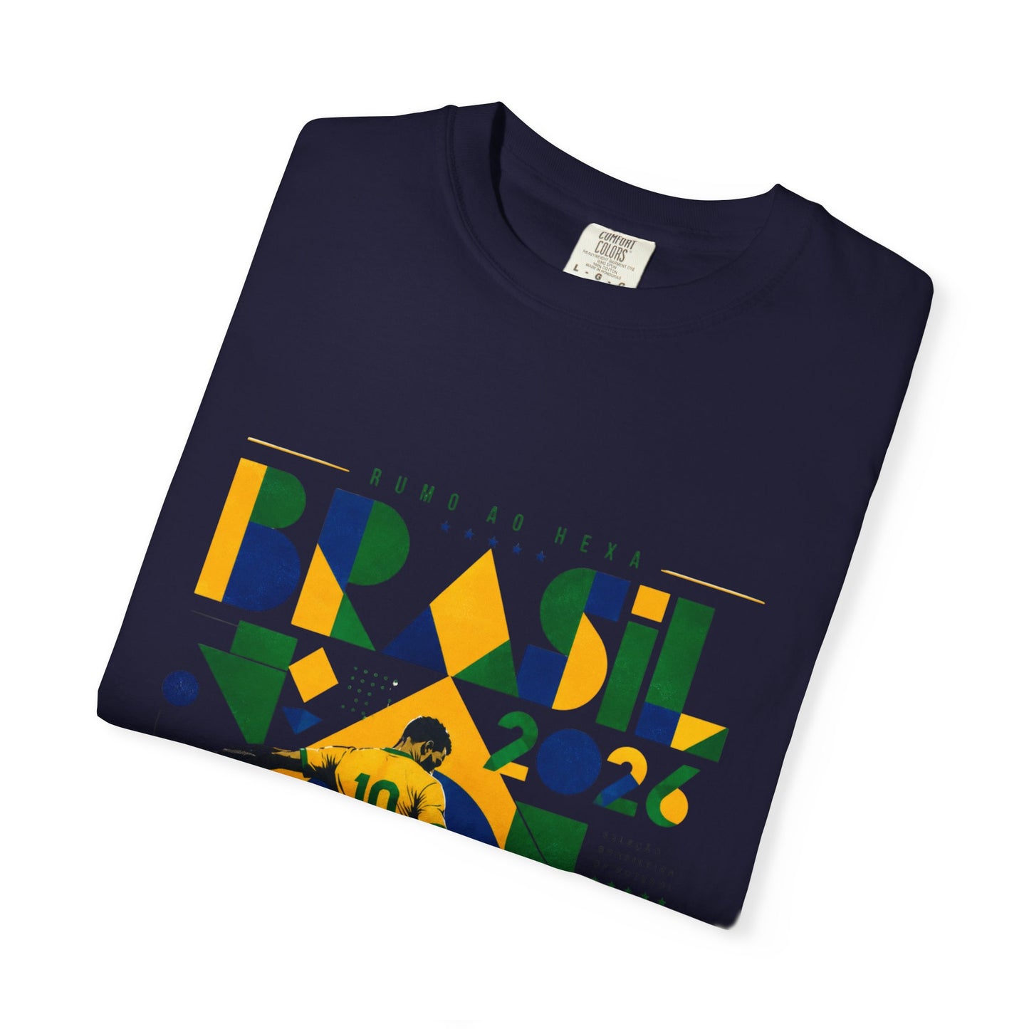 Brazil Rumo Ao Hexa World Cup 2026 T-Shirt PNG | Brasil 10 Geometric Soccer Graphic Tee | Copa Do Mundo Fan Gift