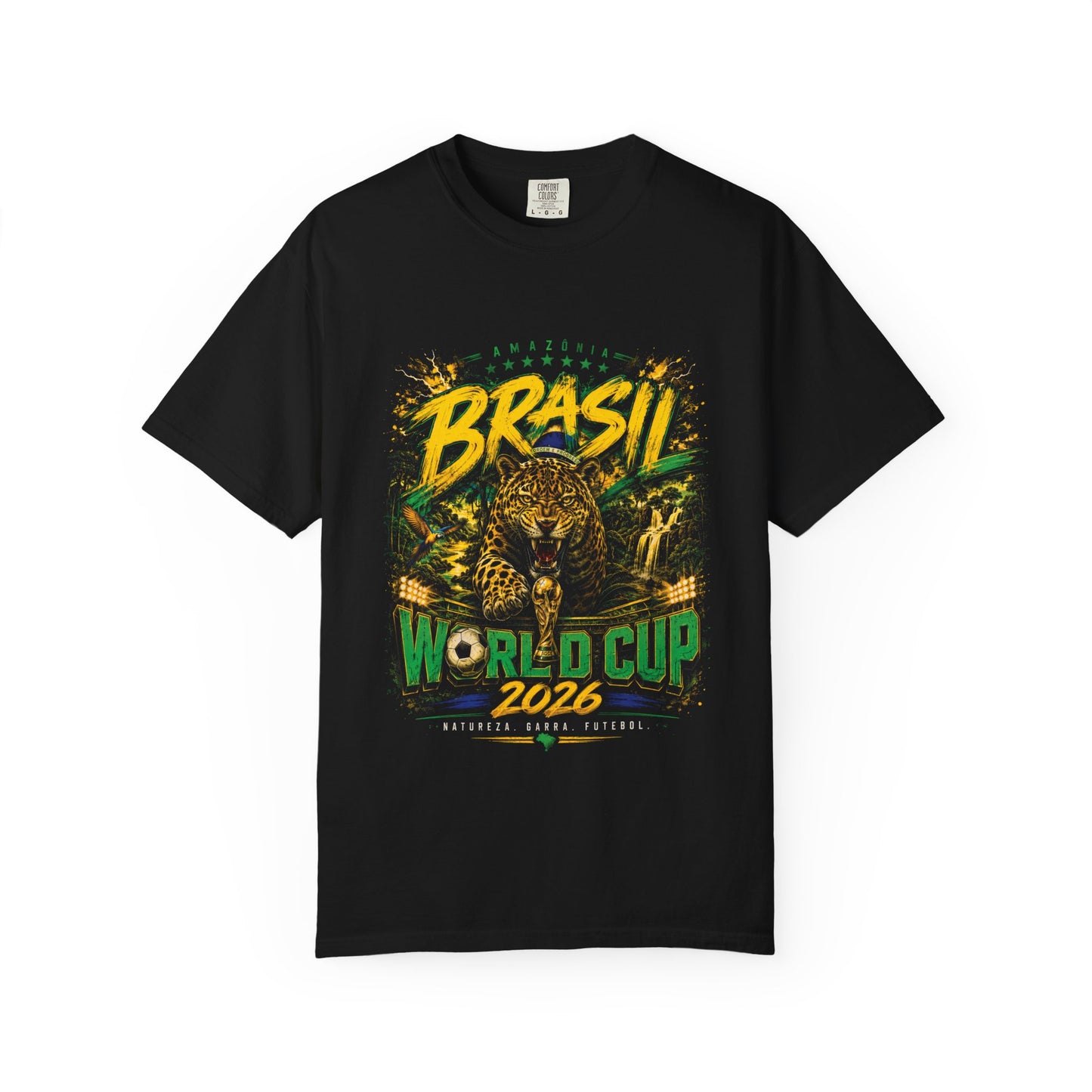Brazil Amazon Thunder 2026 World Cup T-Shirt PNG | Selecao Jaguar Football Graphic Tee | Copa Do Mundo Soccer Fan Gift