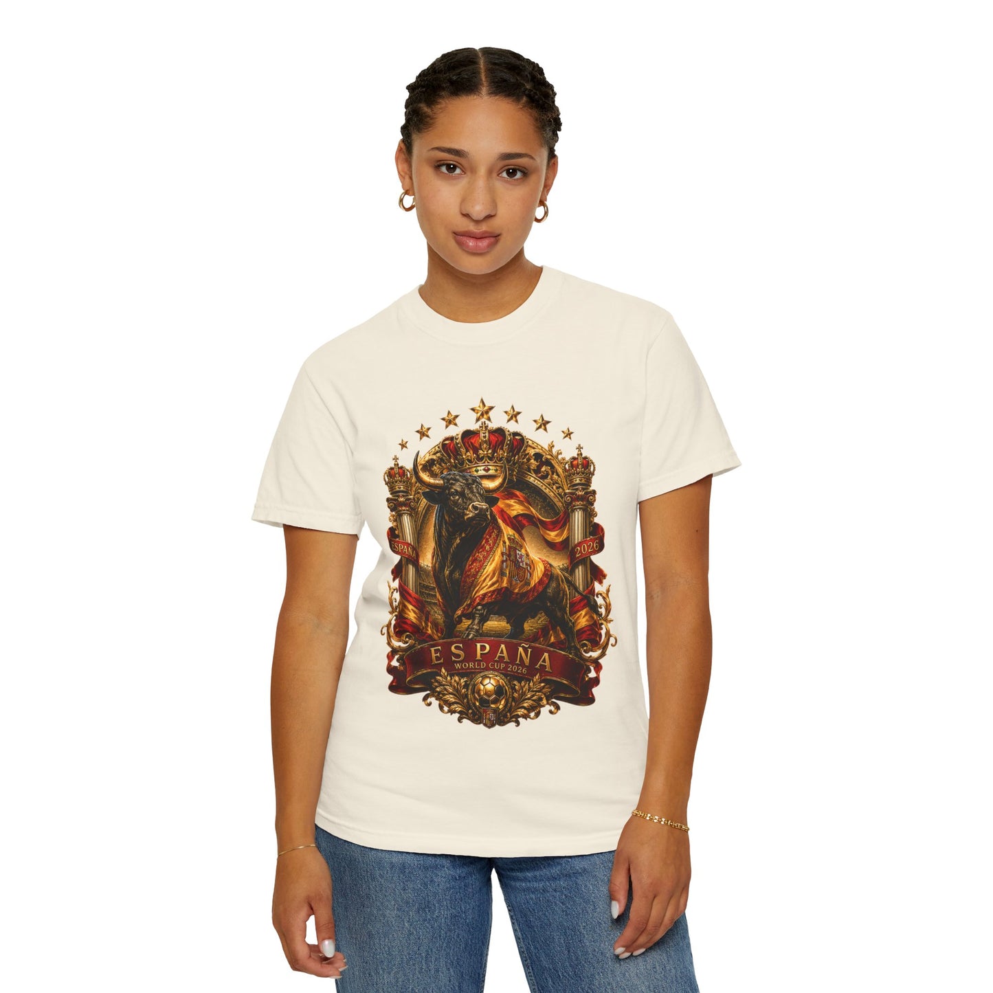 Spain Football World Cup 2026 'Toro de Oro' Imperial Crest | Premium Graphic Tee