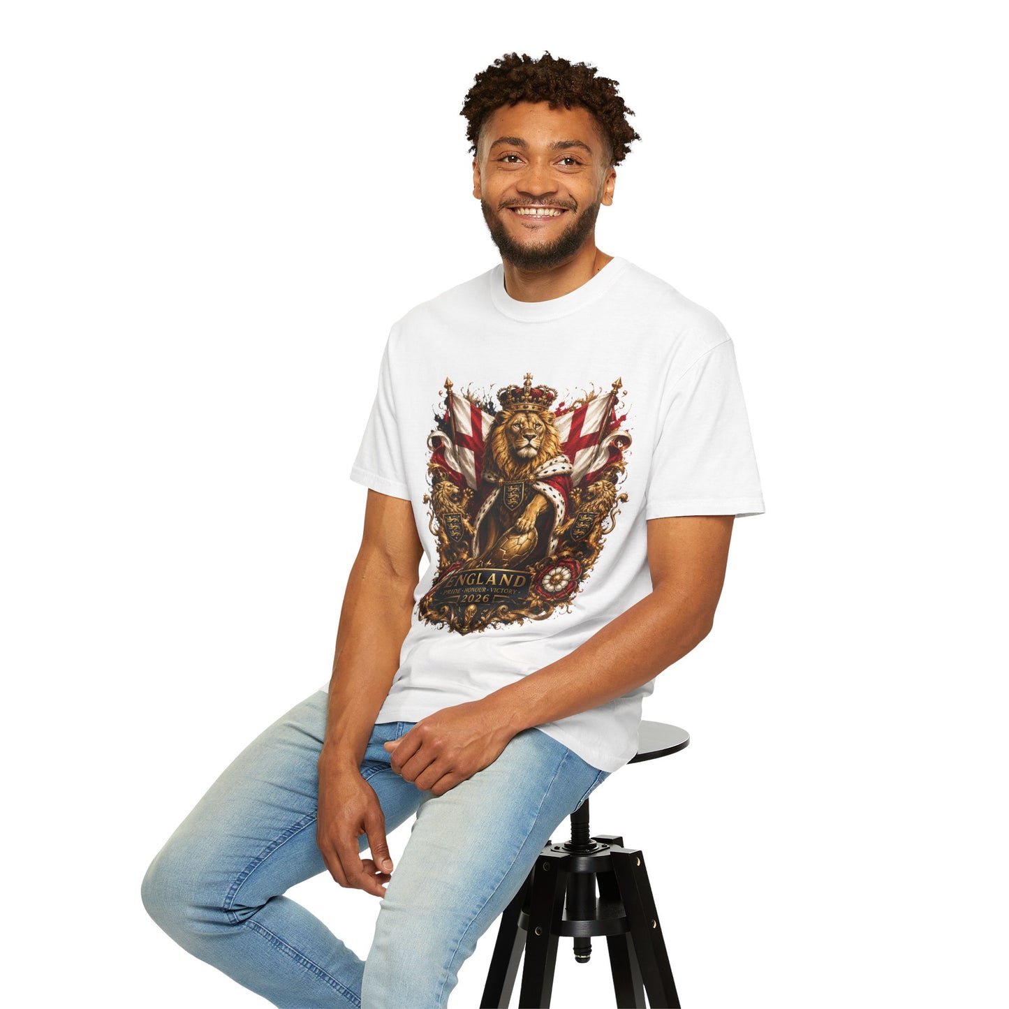 Sovereign Three Lions Crest – England Football Royal Legacy | Premium Graphic Tee