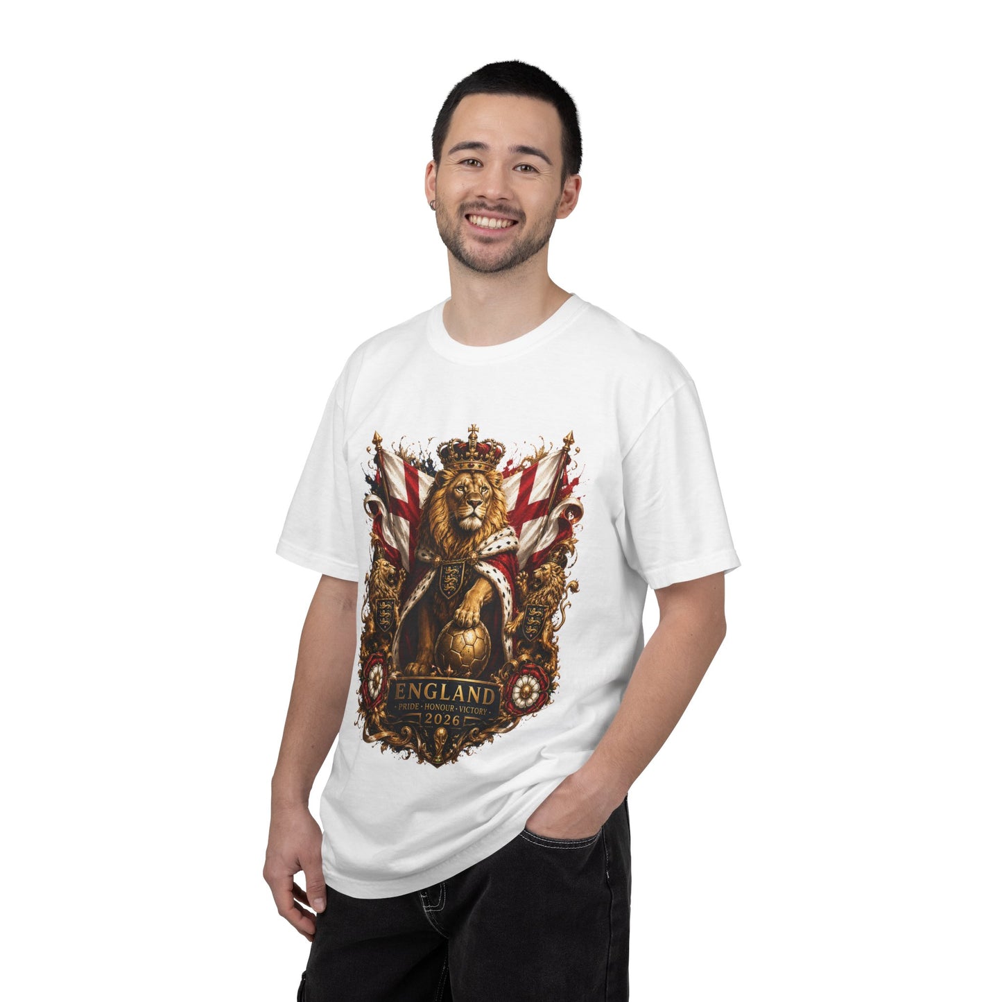 Sovereign Three Lions Crest – England Football Royal Legacy | Premium Graphic Tee