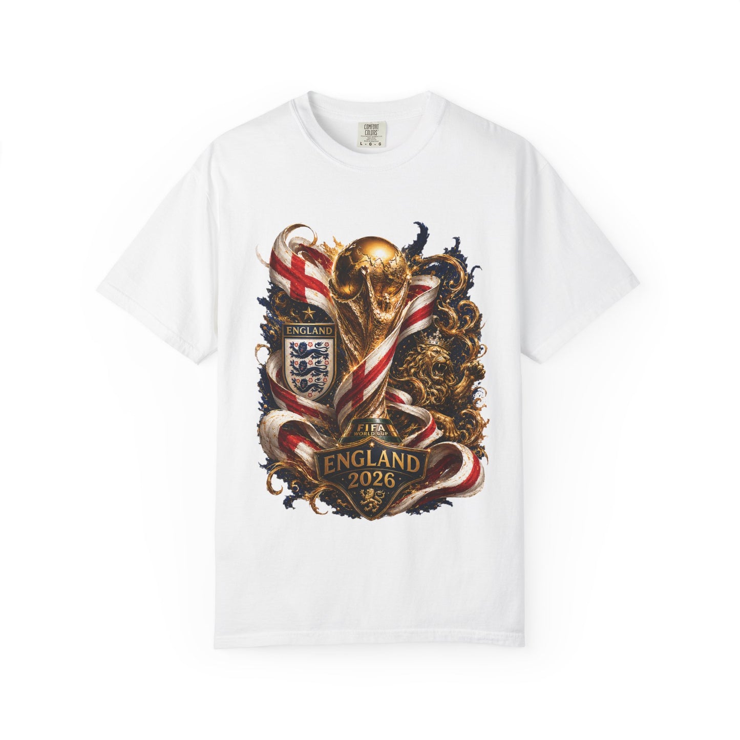 England World Cup 2026 Golden Glory – Three Lions | Premium Graphic Tee