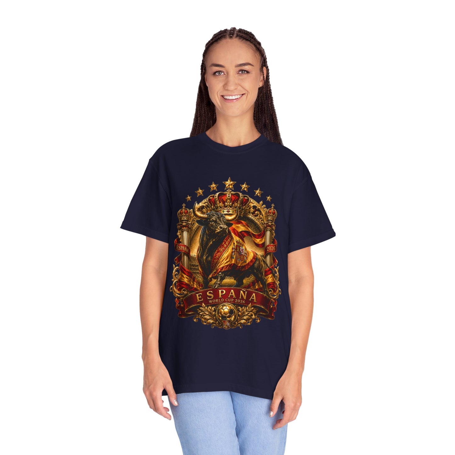 Spain Football World Cup 2026 'Toro de Oro' Imperial Crest | Premium Graphic Tee