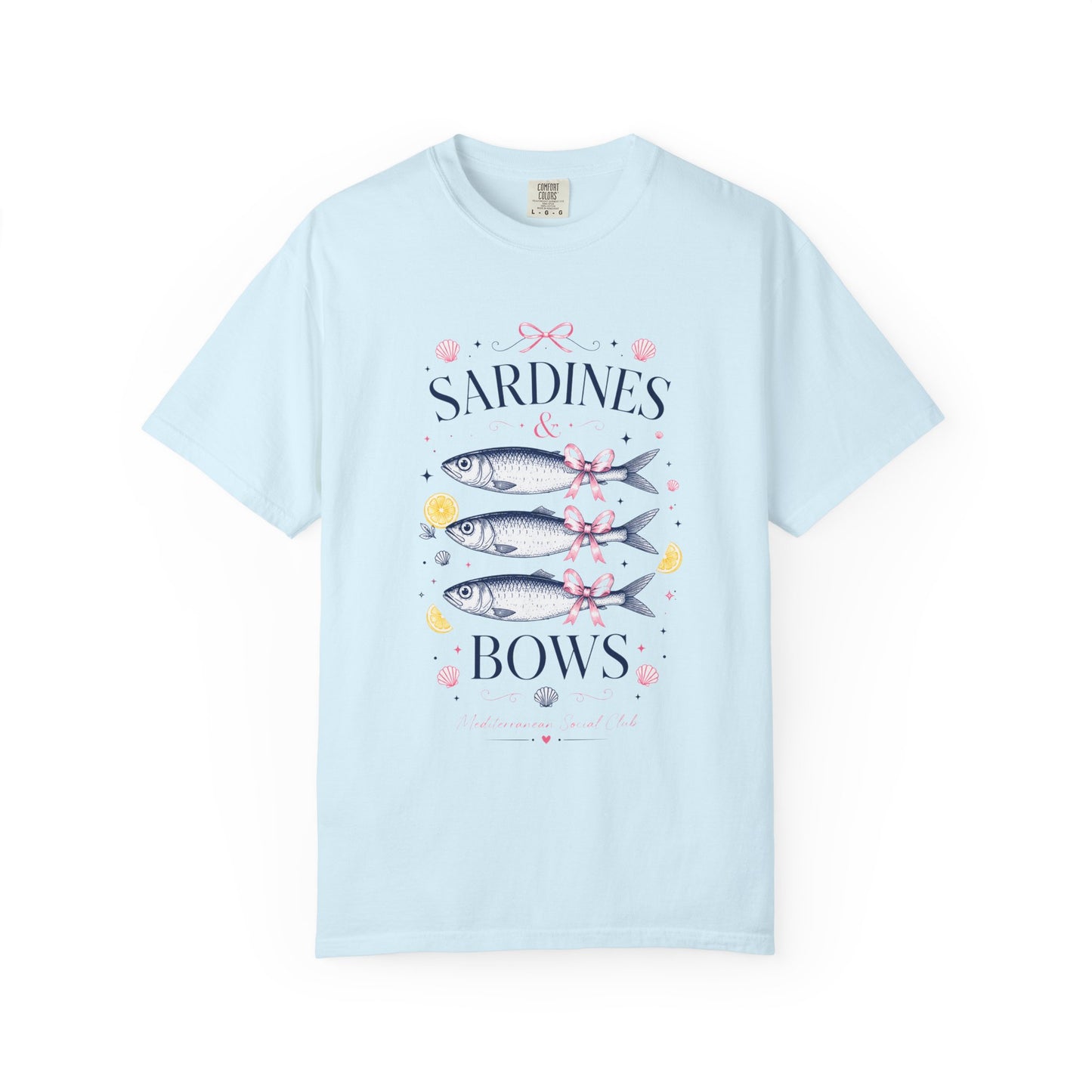 Sardines & Bows 'Mediterranean Social Club' Summer Graphic Tee – Coastal Coquette Aesthetic
