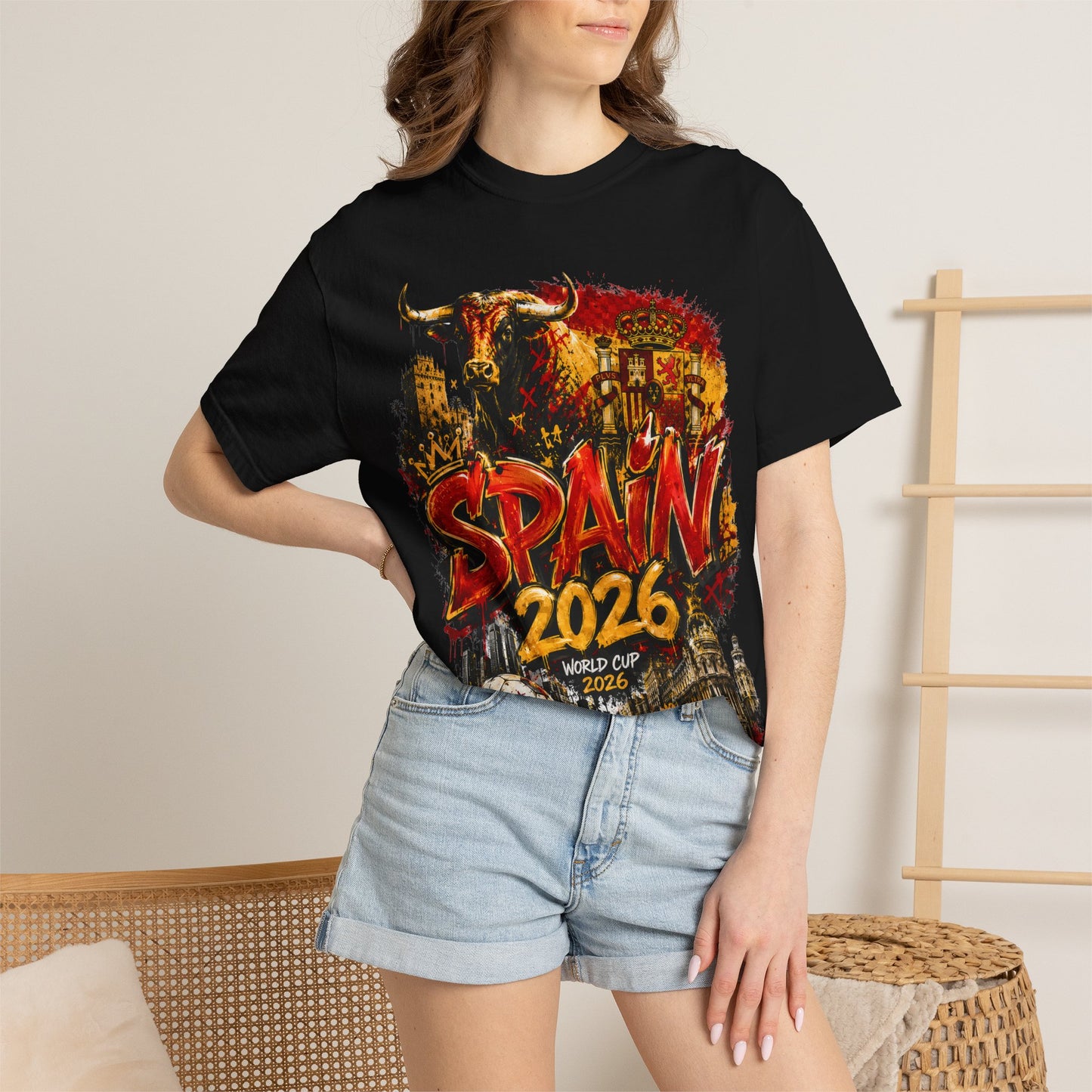Spain Football World Cup 2026 'Furia Urbana' Graffiti Collage | Premium Graphic Tee
