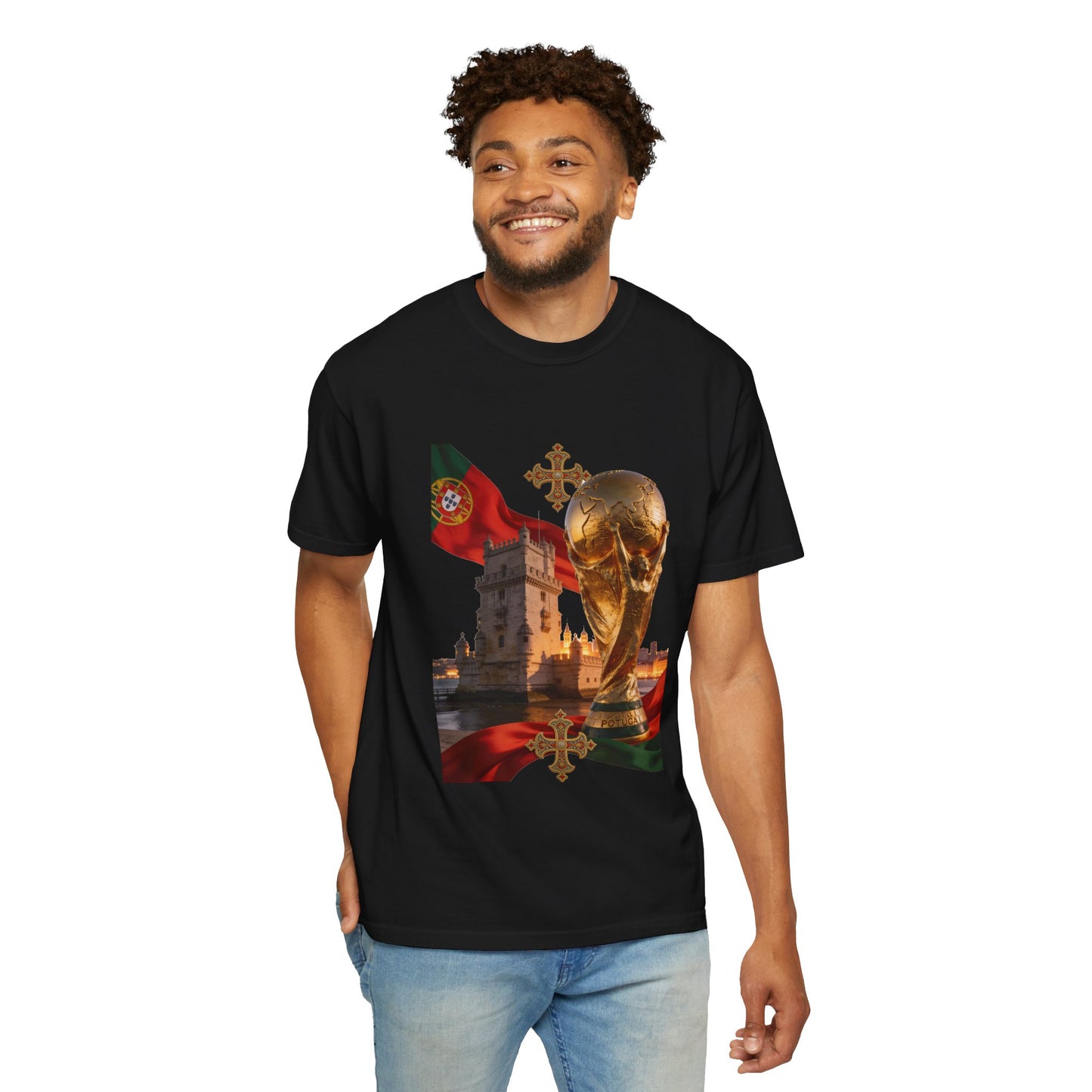 Portugal Football 'Torre de Belém' Majestic Trophy | Premium Graphic Tee