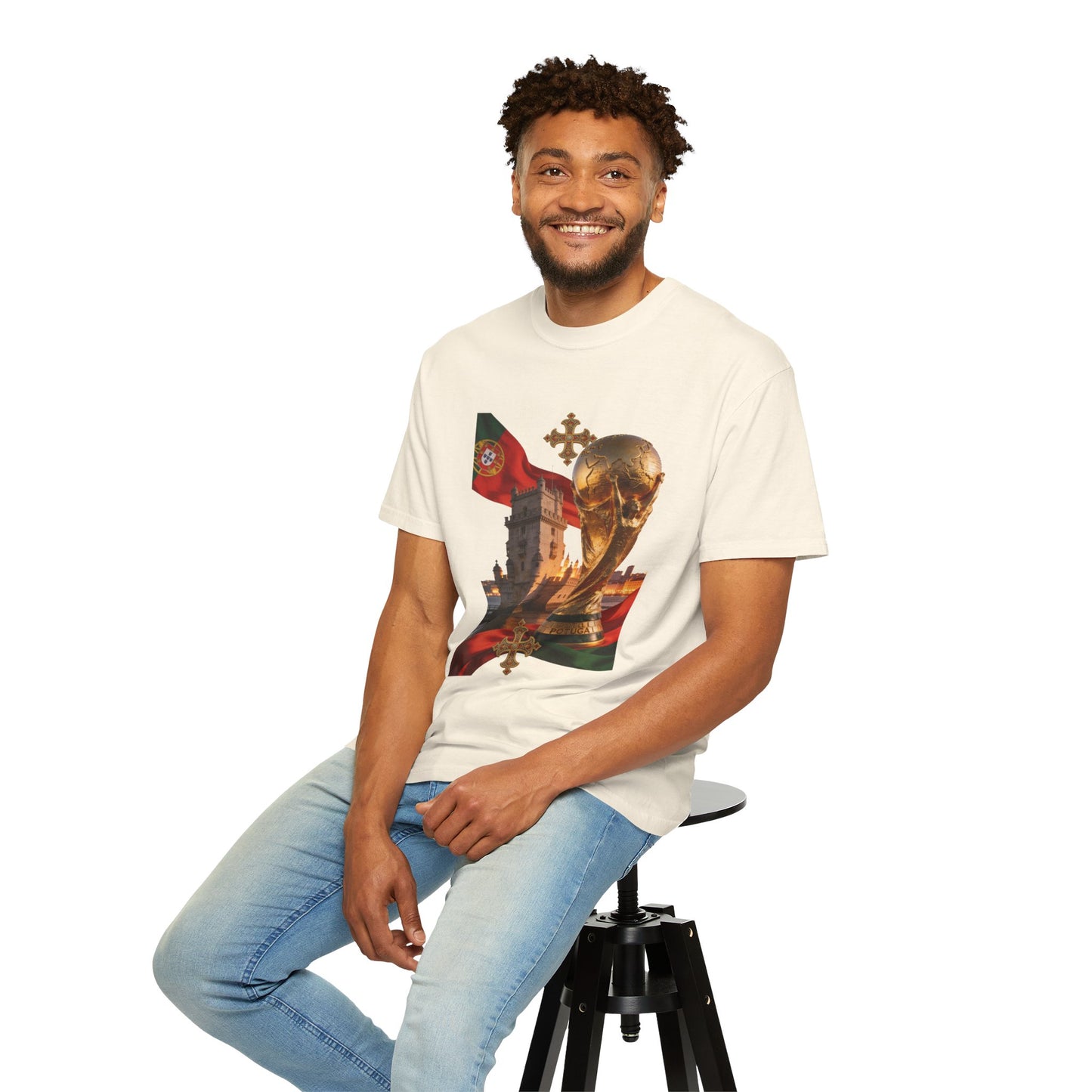 Portugal Football 'Torre de Belém' Majestic Trophy | Premium Graphic Tee