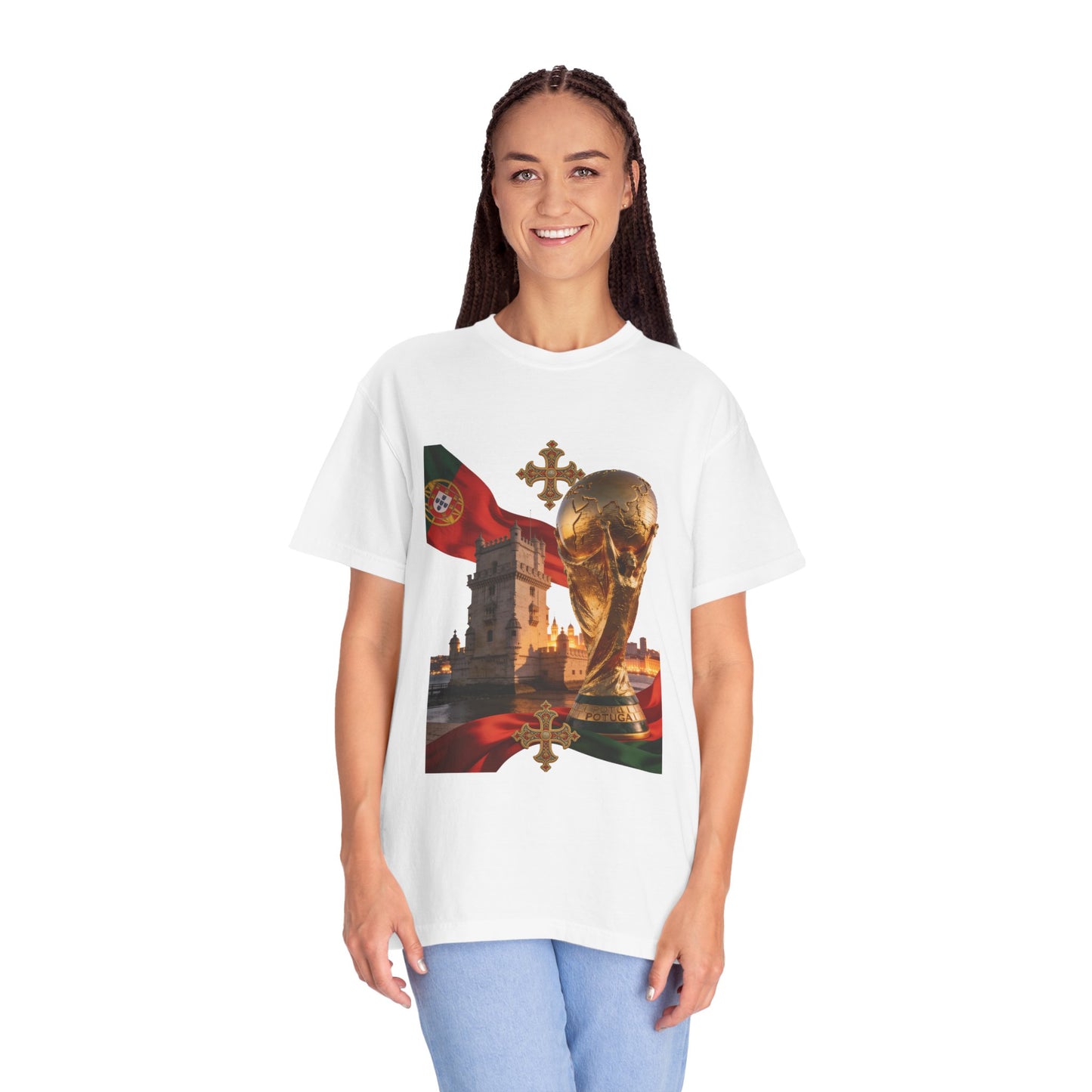 Portugal Football 'Torre de Belém' Majestic Trophy | Premium Graphic Tee