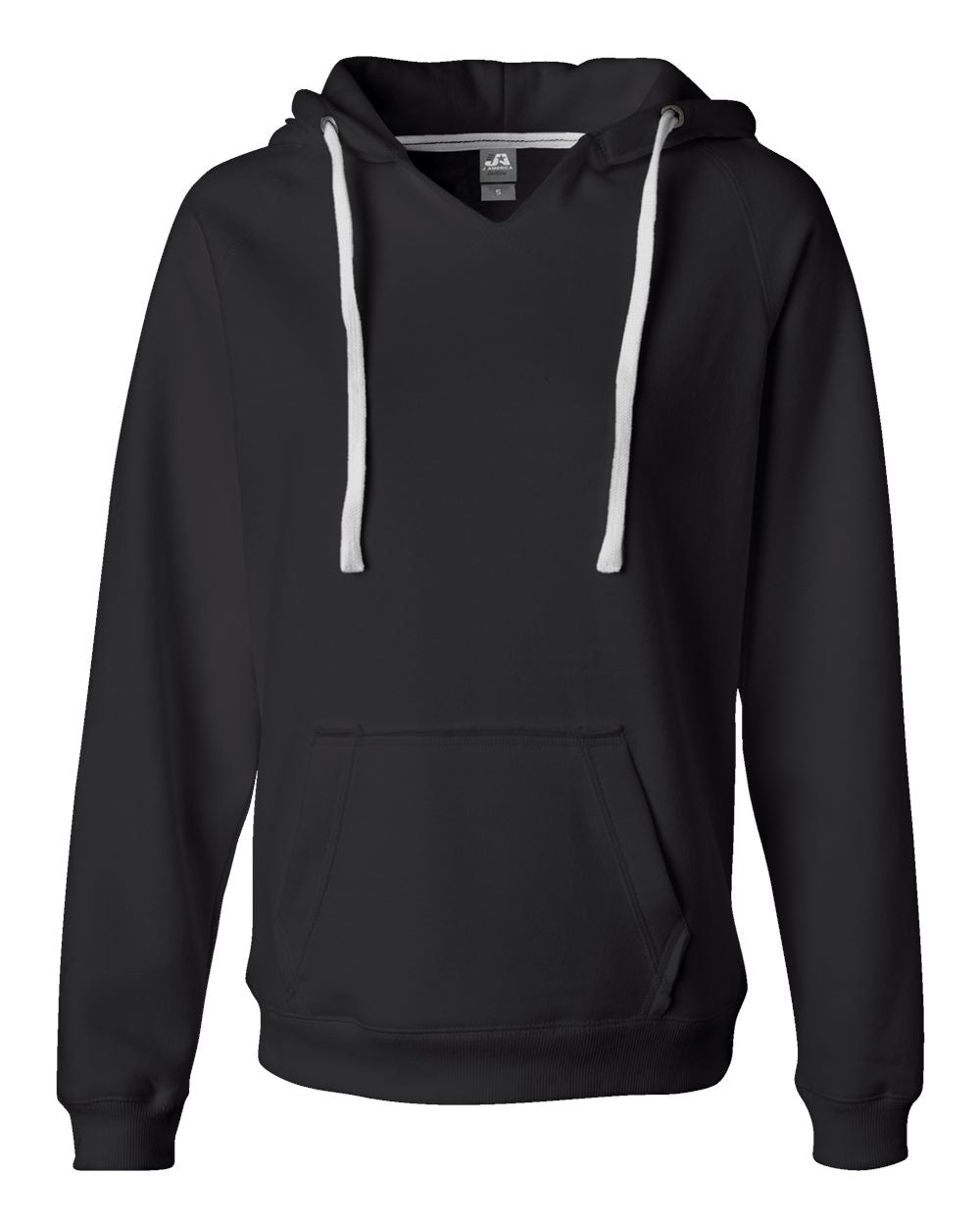 J. America 8836 Women Sueded V-Neck Hooded Sweatshirt