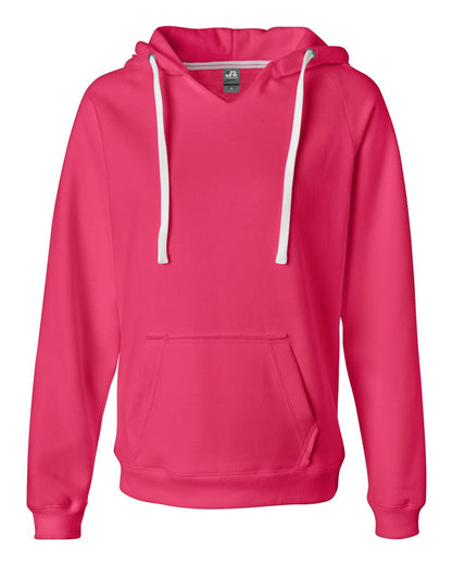 J. America 8836 Women Sueded V-Neck Hooded Sweatshirt