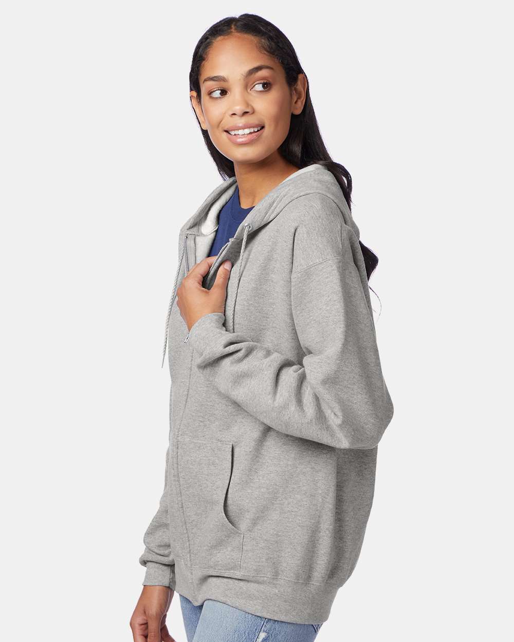 Unisex EcoSmartÂ® Full-Zip Hooded Sweatshirt