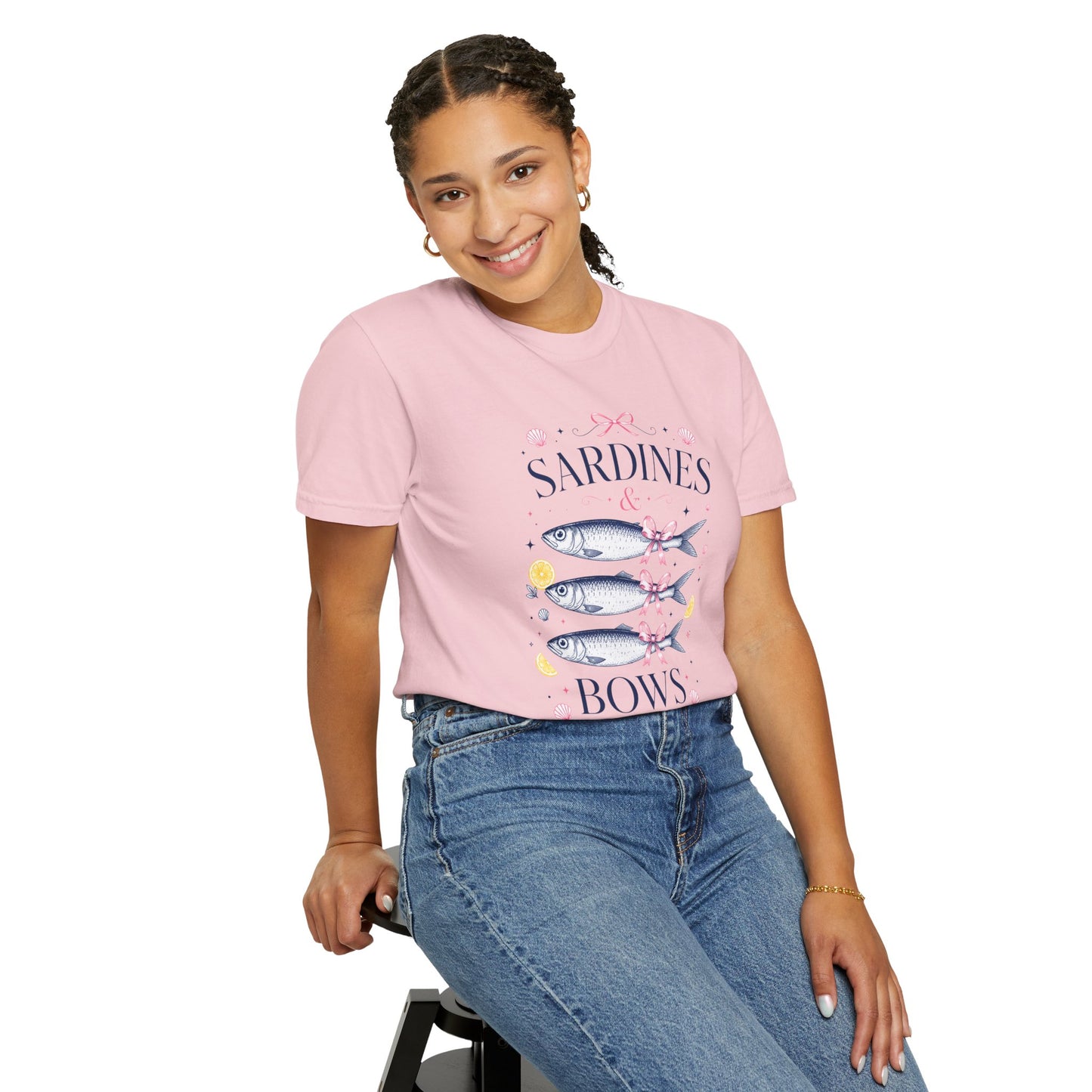 Sardines & Bows 'Mediterranean Social Club' Summer Graphic Tee – Coastal Coquette Aesthetic