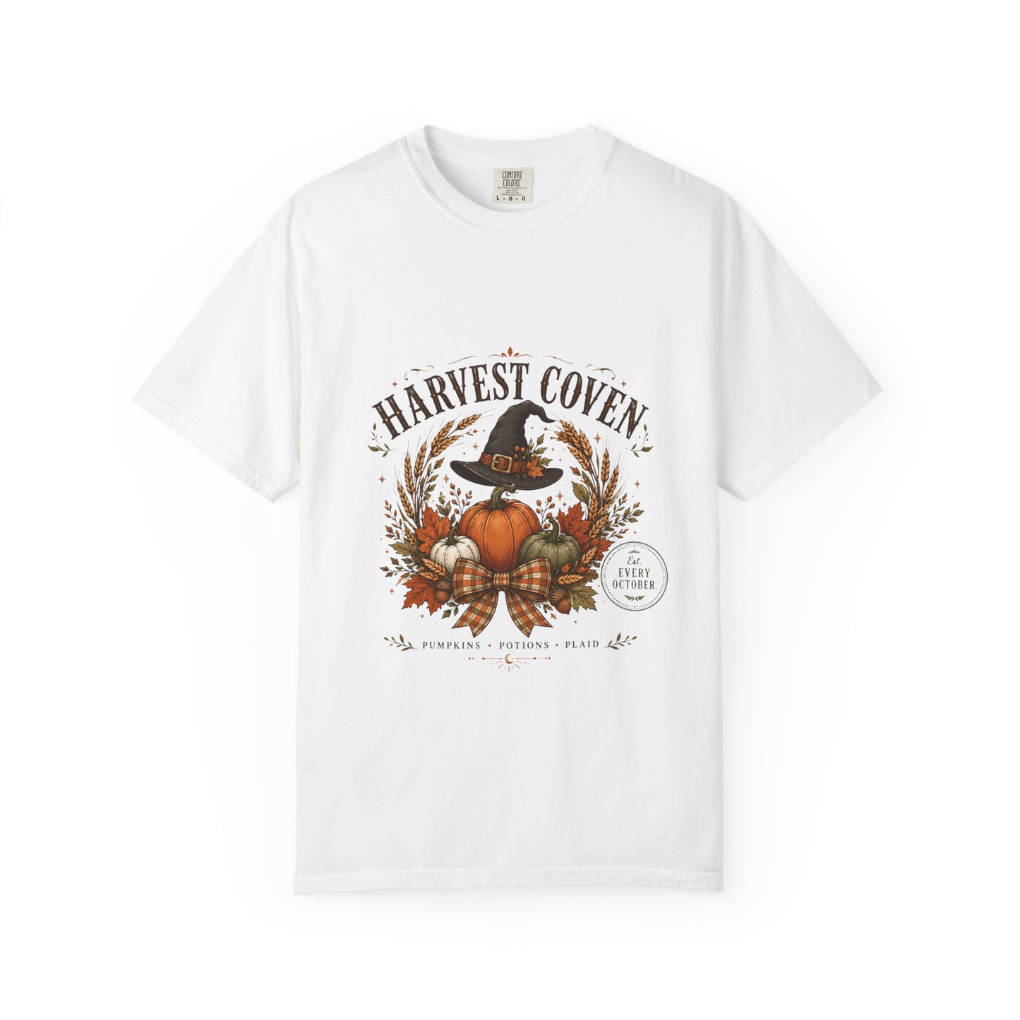 Harvest Coven Autumn Pumpkin Witch Hat | Premium Graphic Tee