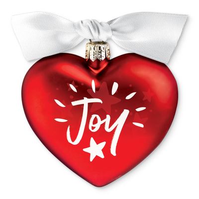 Lighthouse Christian Products Joy in God's Love Red Heart 3.5 x 3.5 Glass Holiday Ornament