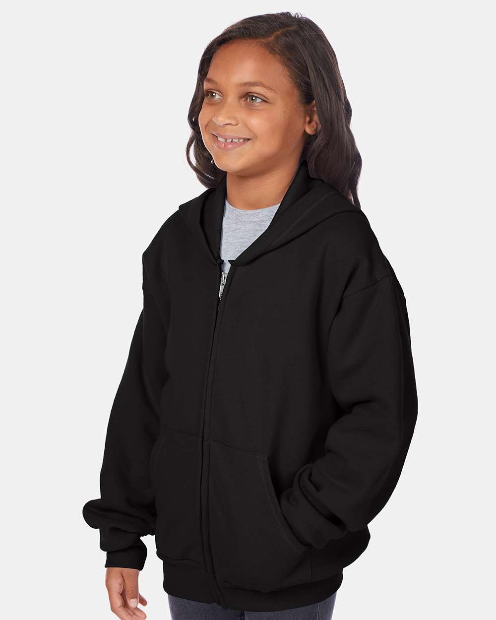 Youth EcoSmartÂ® Full-Zip Hooded Sweatshirt