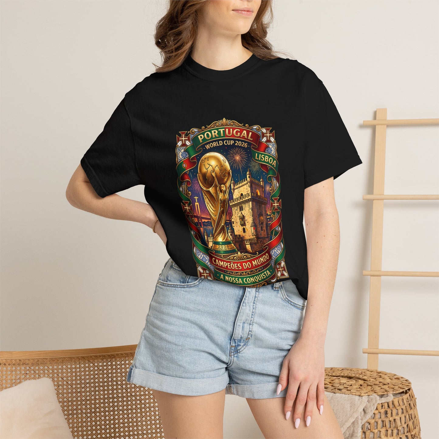 Portugal Football World Cup 2026 'A Nossa Conquista' Celebration Shield | Premium Graphic Tee