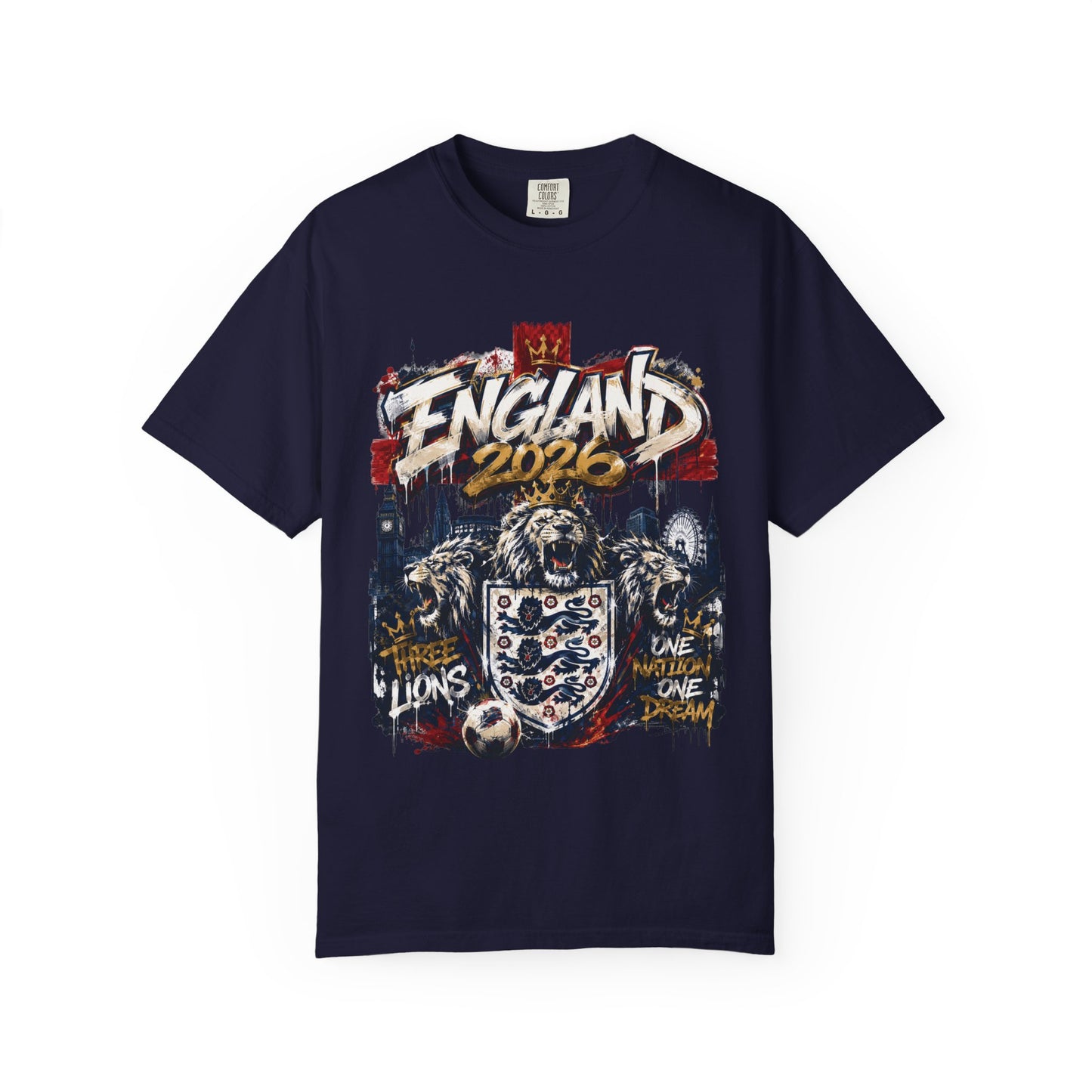 England Football 'Three Lions' Street Graffiti – World Cup 2026 | Premium Graphic Tee