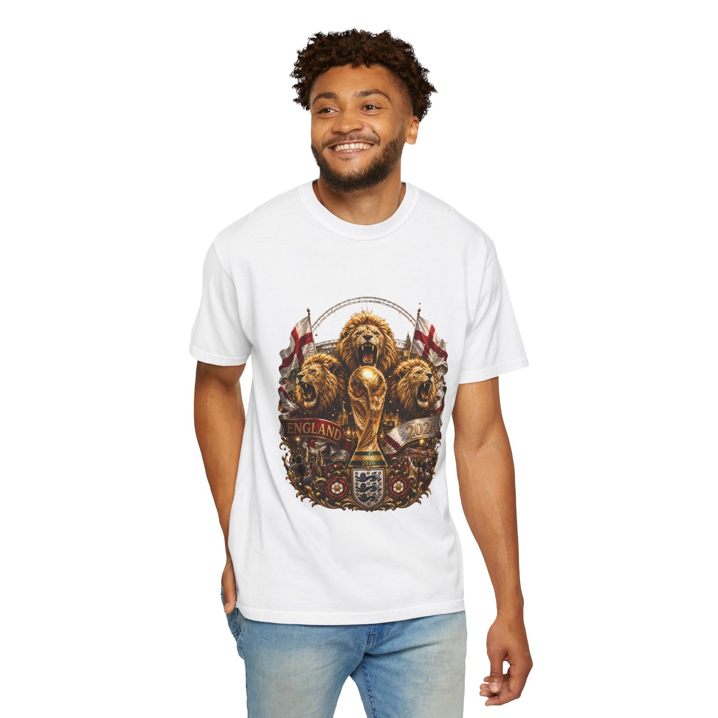 England World Cup 2026 Triumphant Wembley Return – Three Lions | Premium Graphic Tee
