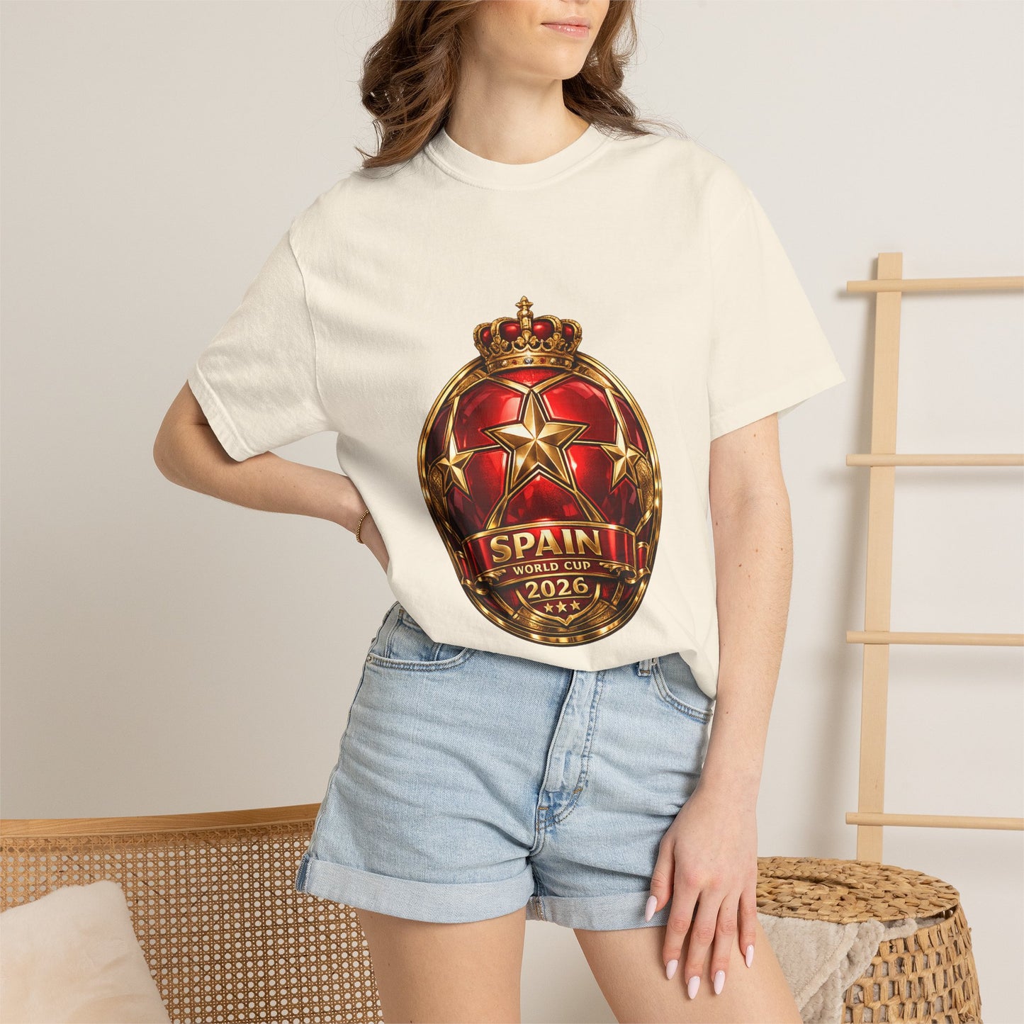 Spain Football World Cup 2026 'Estrella de Campeón' Round Medallion | Premium Graphic Tee