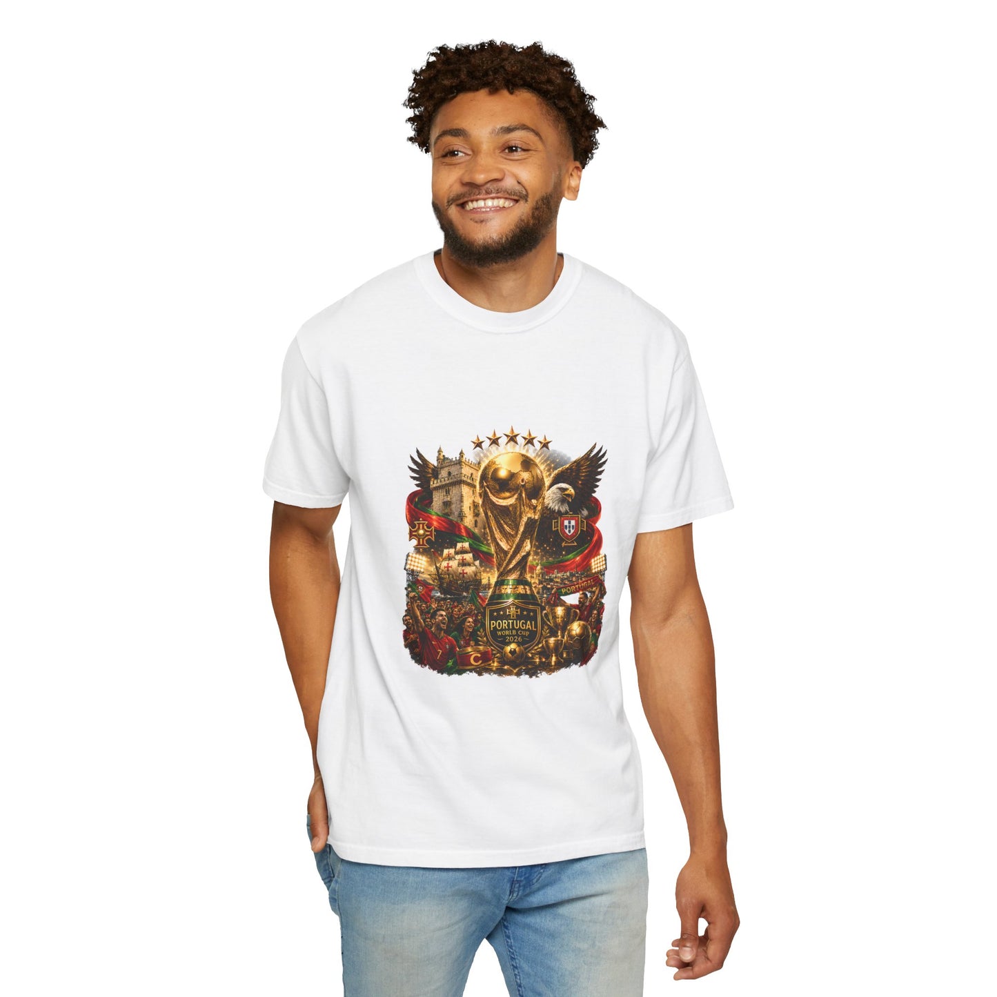 Portugal Football World Cup 2026 'Nação de Campeões' Epic Collage | Premium Graphic Tee