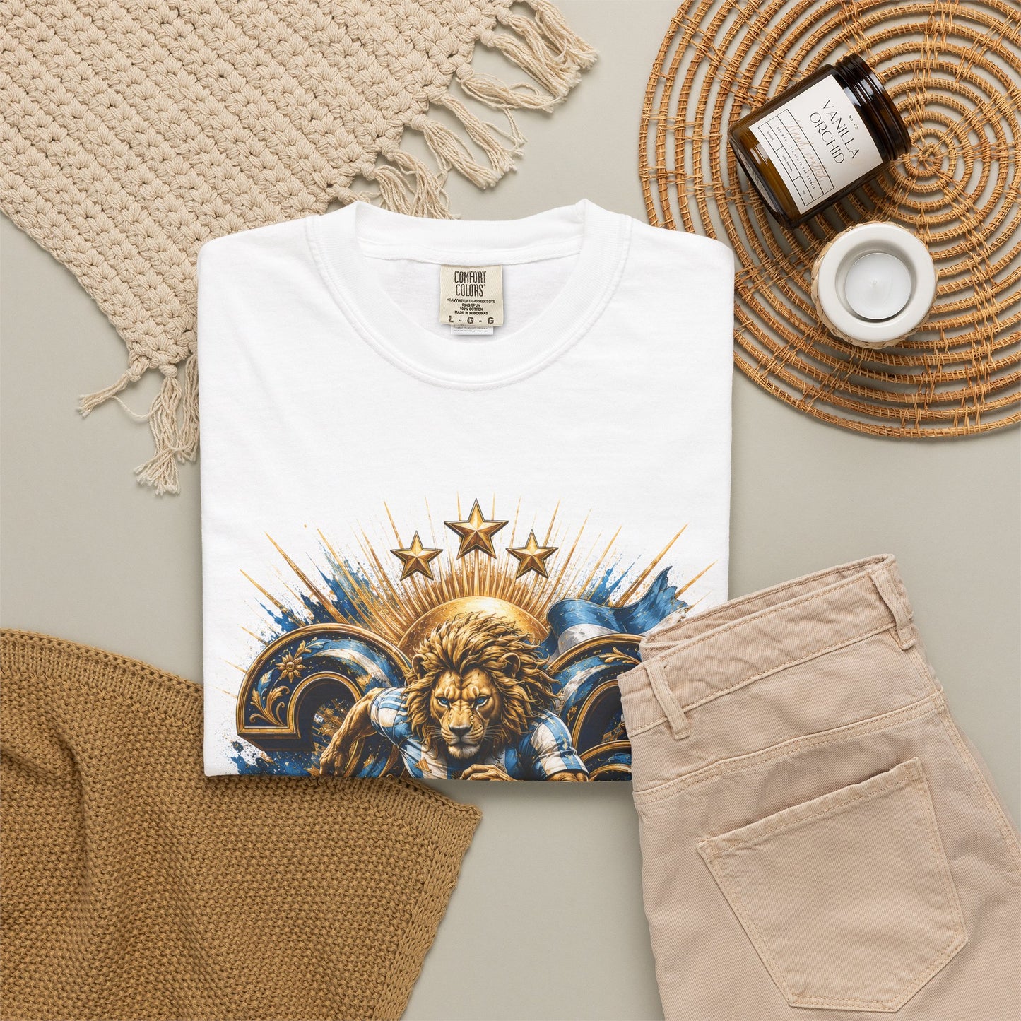 Argentina Football 'Leon de la Patria' World Cup 2026 Monogram – Cosmic Glory | Premium Summer Tee