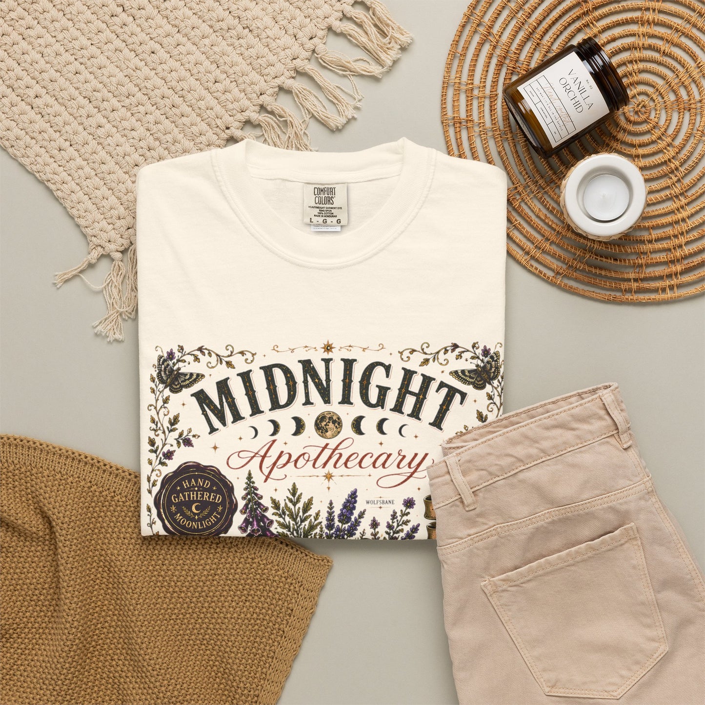 Midnight Apothecary Witchy Grimoire Halloween | Premium Graphic Tee