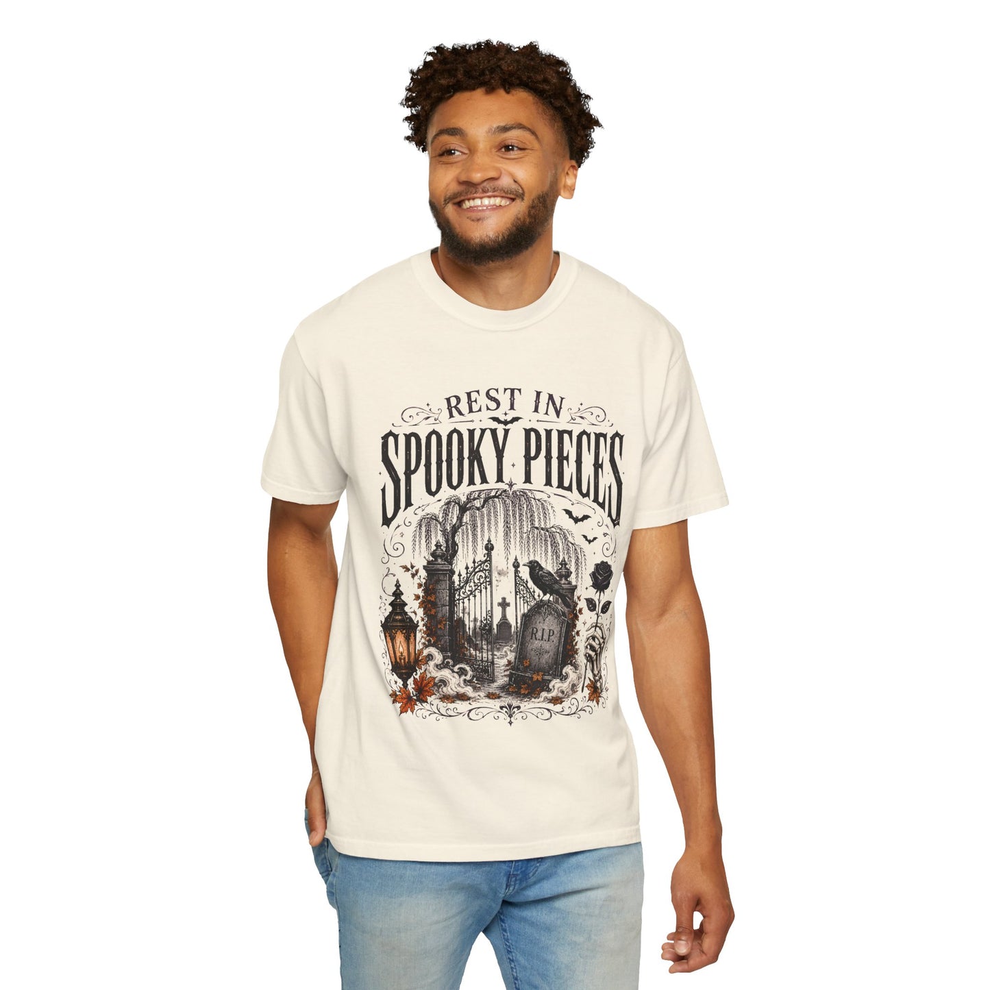 Rest In Spooky Pieces Graveyard Gothic Halloween | Premium Graphic Tee