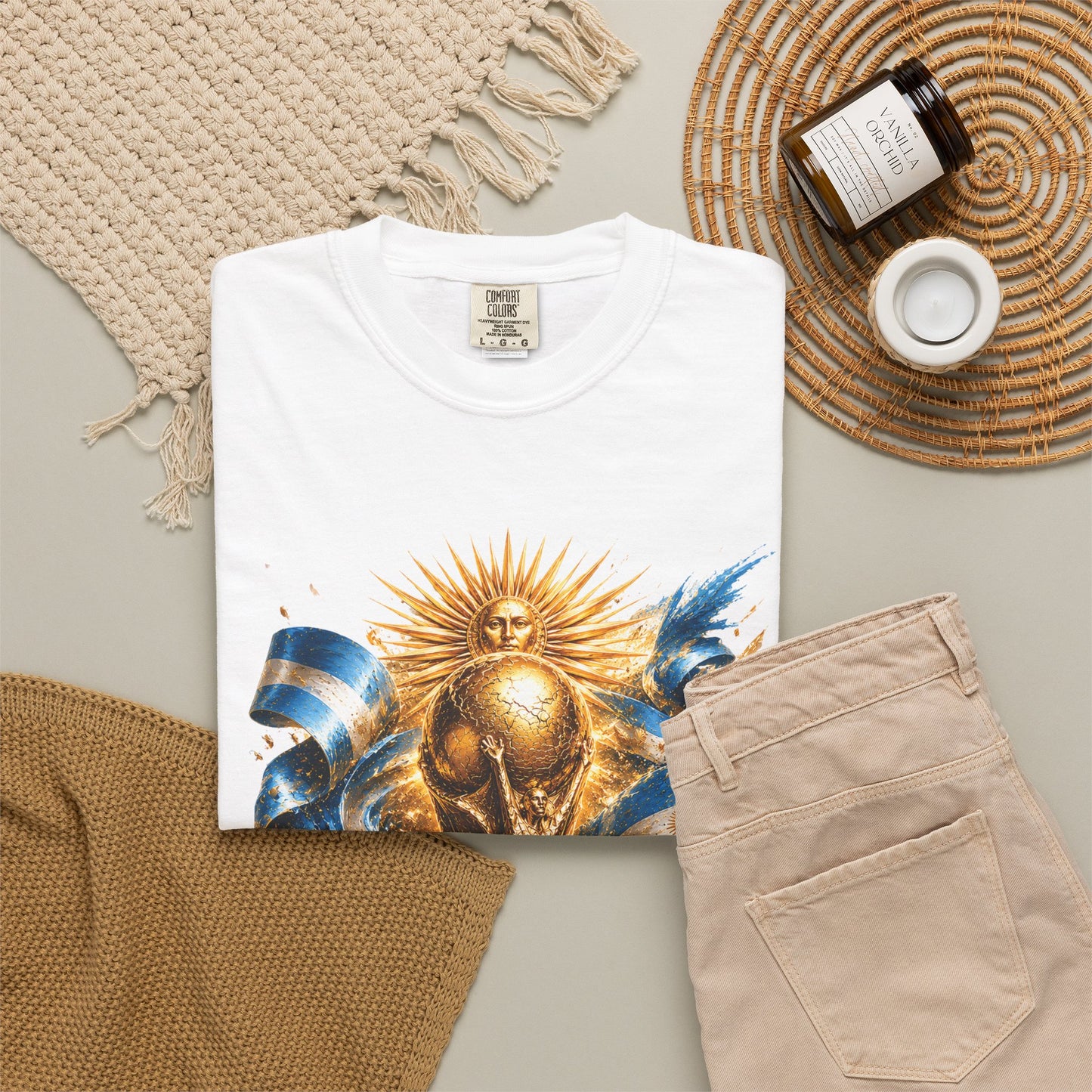 Argentina Football World Cup 2026 Radiant Trophy Shield – Celestial Glory | Premium Summer Tee