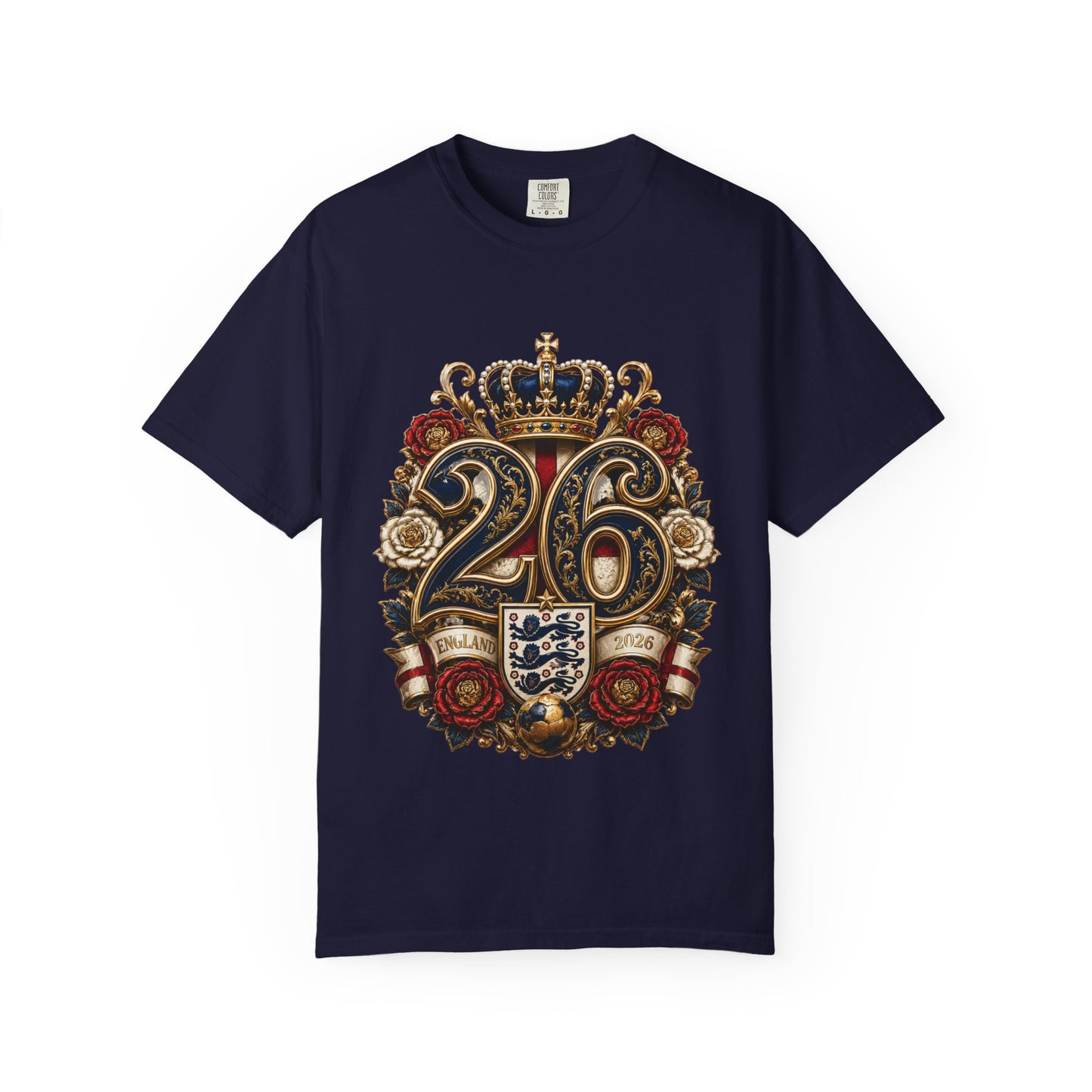 England Football '26 Baroque Monogram – Three Lions | Premium Graphic Tee