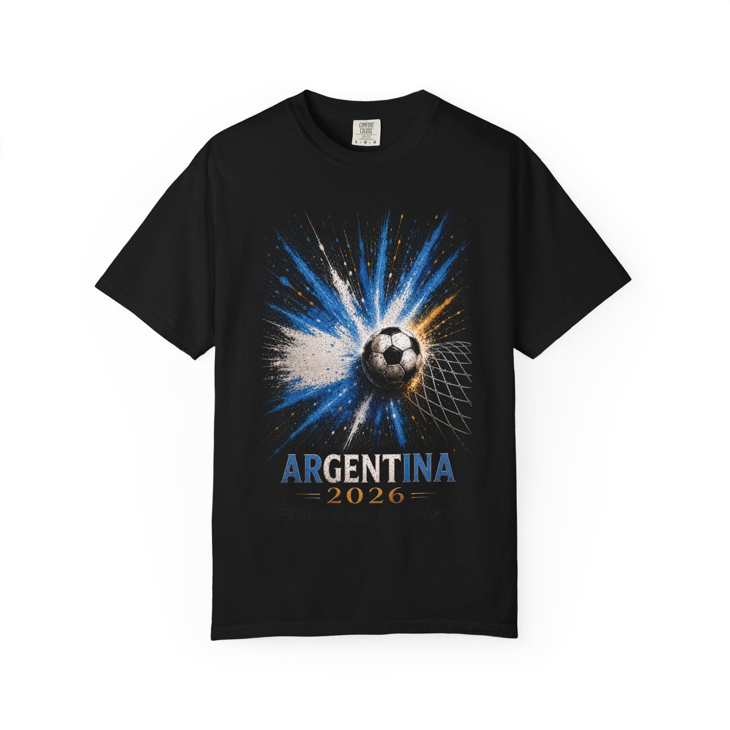 Argentina 2026 PNG | World Cup Soccer Ball Explosion Shirt Design | Blue White Paint Burst Football Graphic