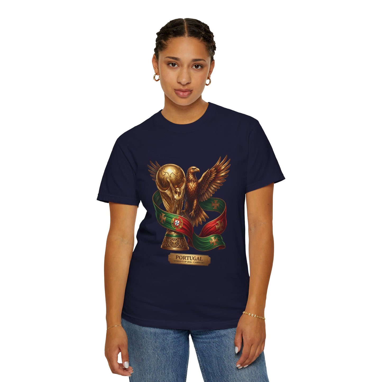 Portugal Football World Cup 2026 'Triumph of the Eagle' Trophy Graphic – Imperial Glory | Premium Summer Tee