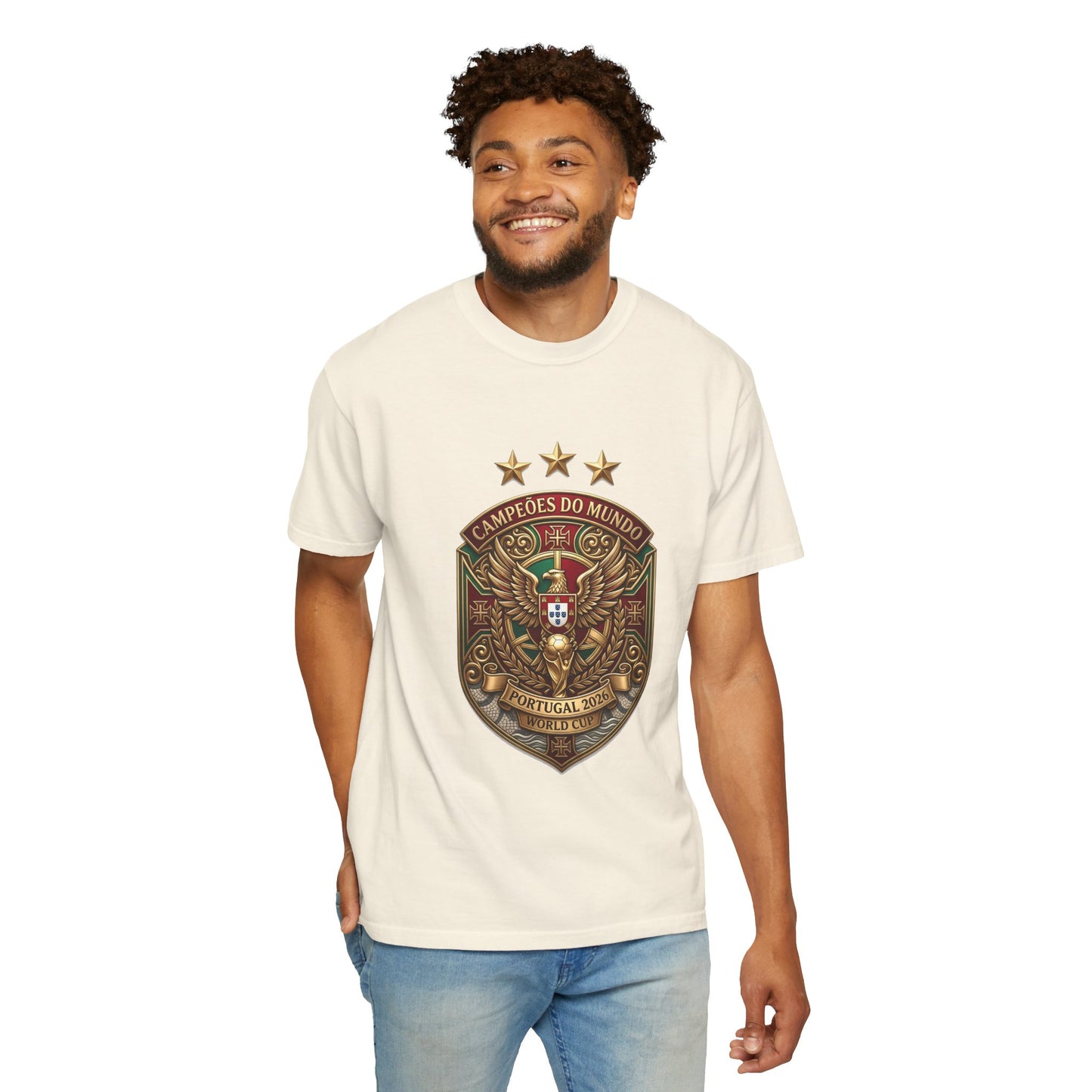 Portugal Football World Cup 2026 'Campeões do Mundo' Sovereign Shield | Premium Graphic Tee