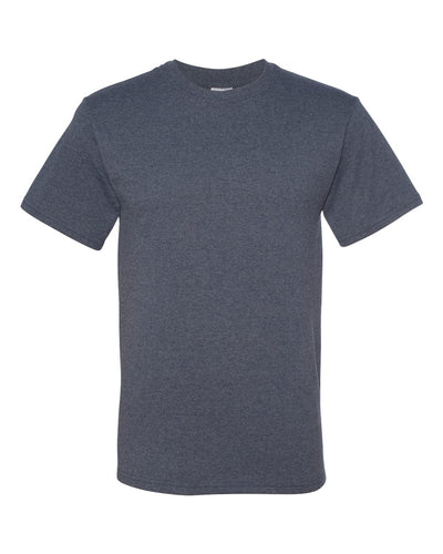 Jerzees Men's Black Heather Adult Short Sleeve Tee , Vintage Blue, Large