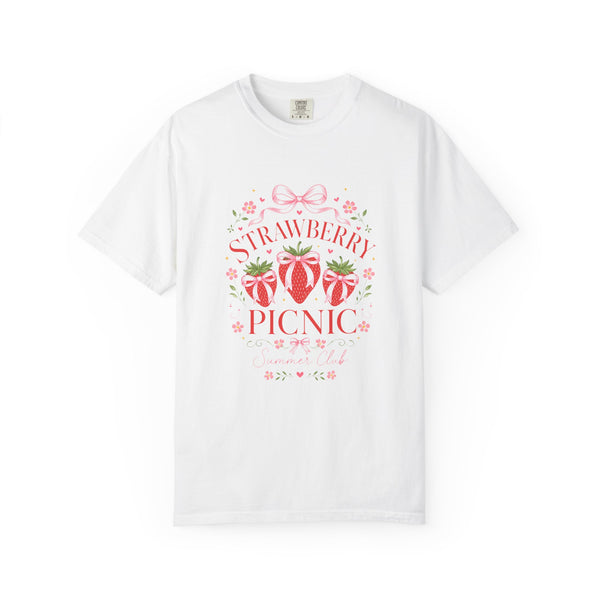 Strawberry Picnic 'Summer Club' Trio Graphic Tee – Cottagecore Coquette Aesthetic