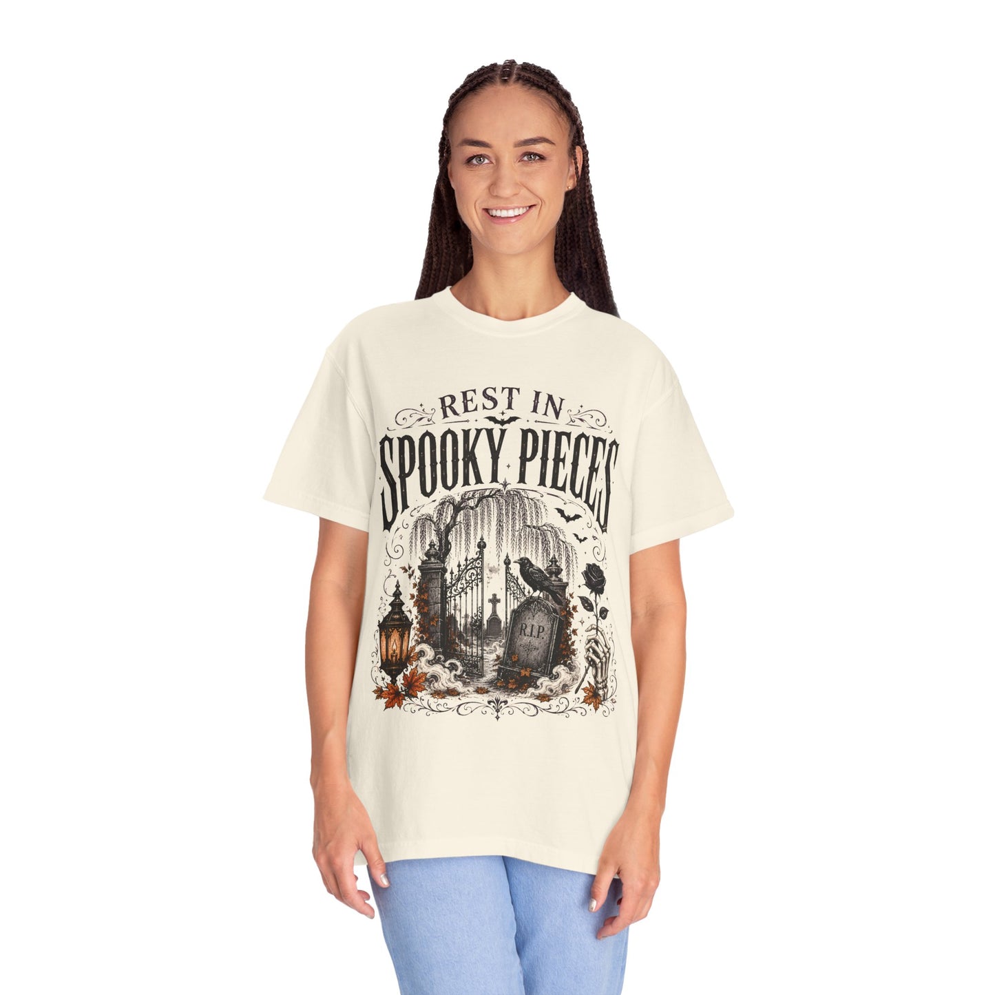 Rest In Spooky Pieces Graveyard Gothic Halloween | Premium Graphic Tee