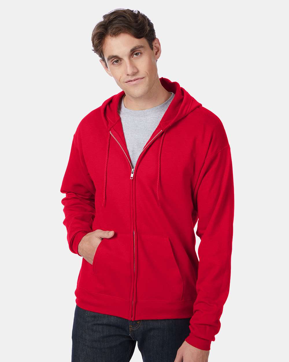 Unisex EcoSmartÂ® Full-Zip Hooded Sweatshirt