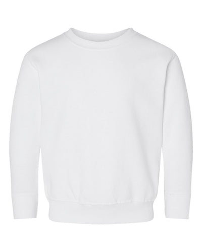RABBIT SKINS Toddler Boy & Girl Fleece Long Sleeve Pullover Sweatshirt, Basic White, 2T